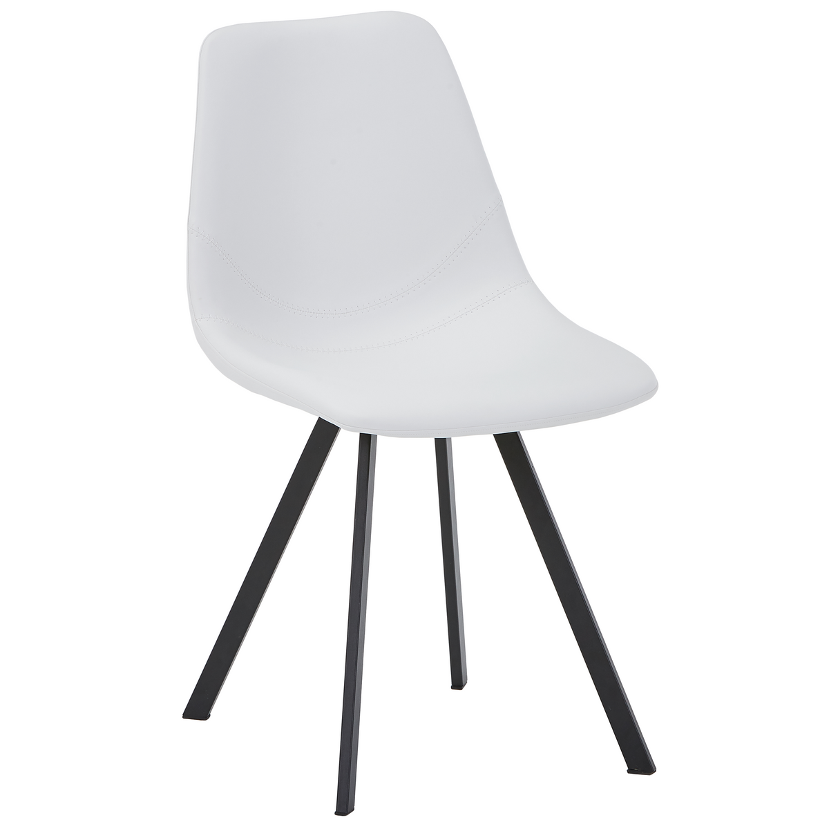 Markley Leather Dining Chair With Steel Legs