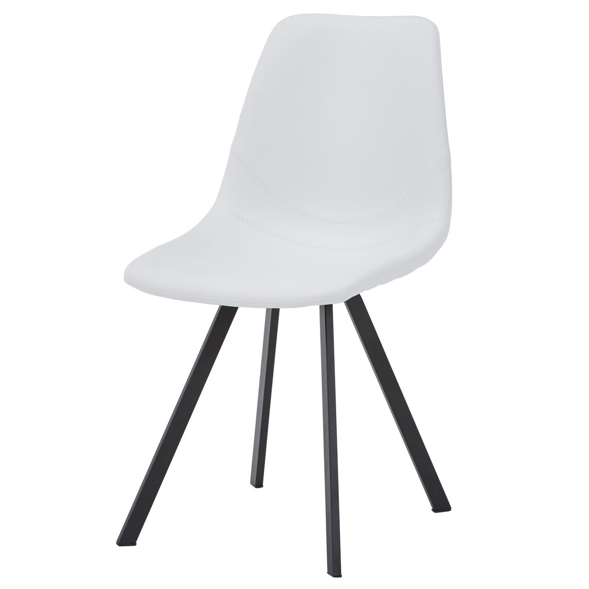 Markley Leather Dining Chair With Steel Legs