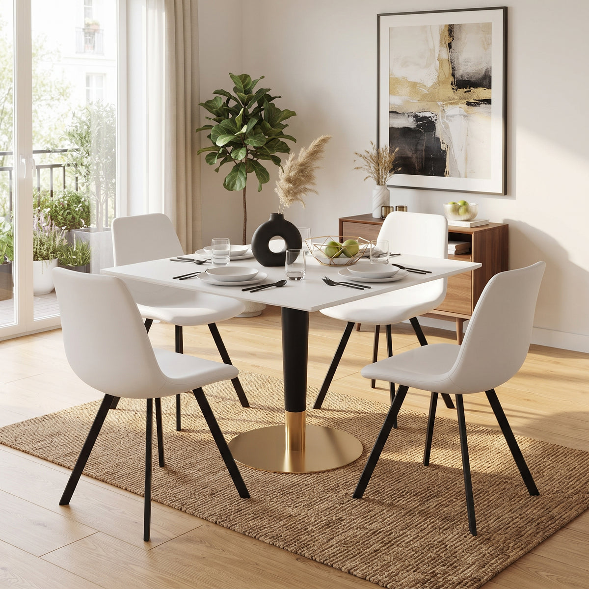 Markley Leather Dining Chair With Steel Legs
