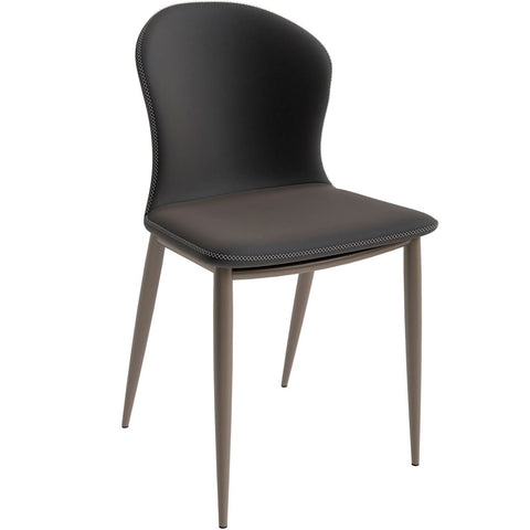 LeisureMod Mosaic Modern Dining Chair Upholstered Fabric Side Chair Foam Cushioned Modern Accent Chair with Metal Legs