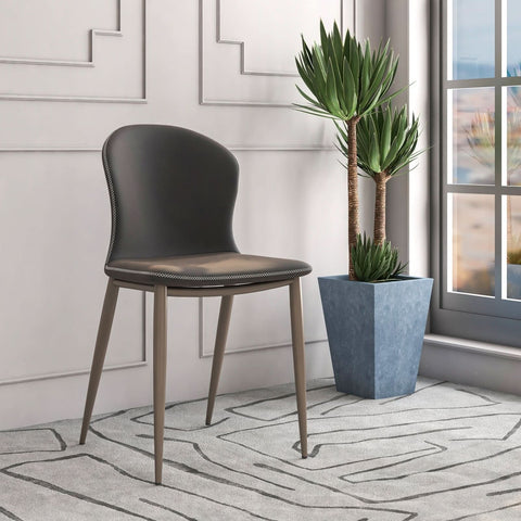 LeisureMod Mosaic Modern Dining Chair Upholstered Fabric Side Chair Foam Cushioned Modern Accent Chair with Metal Legs