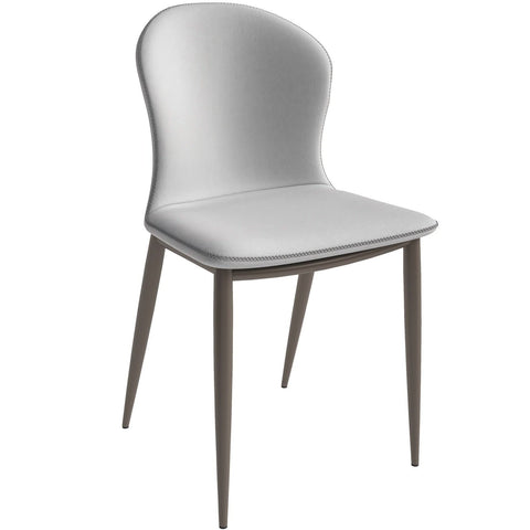 LeisureMod Mosaic Modern Dining Chair Upholstered Fabric Side Chair Foam Cushioned Modern Accent Chair with Metal Legs