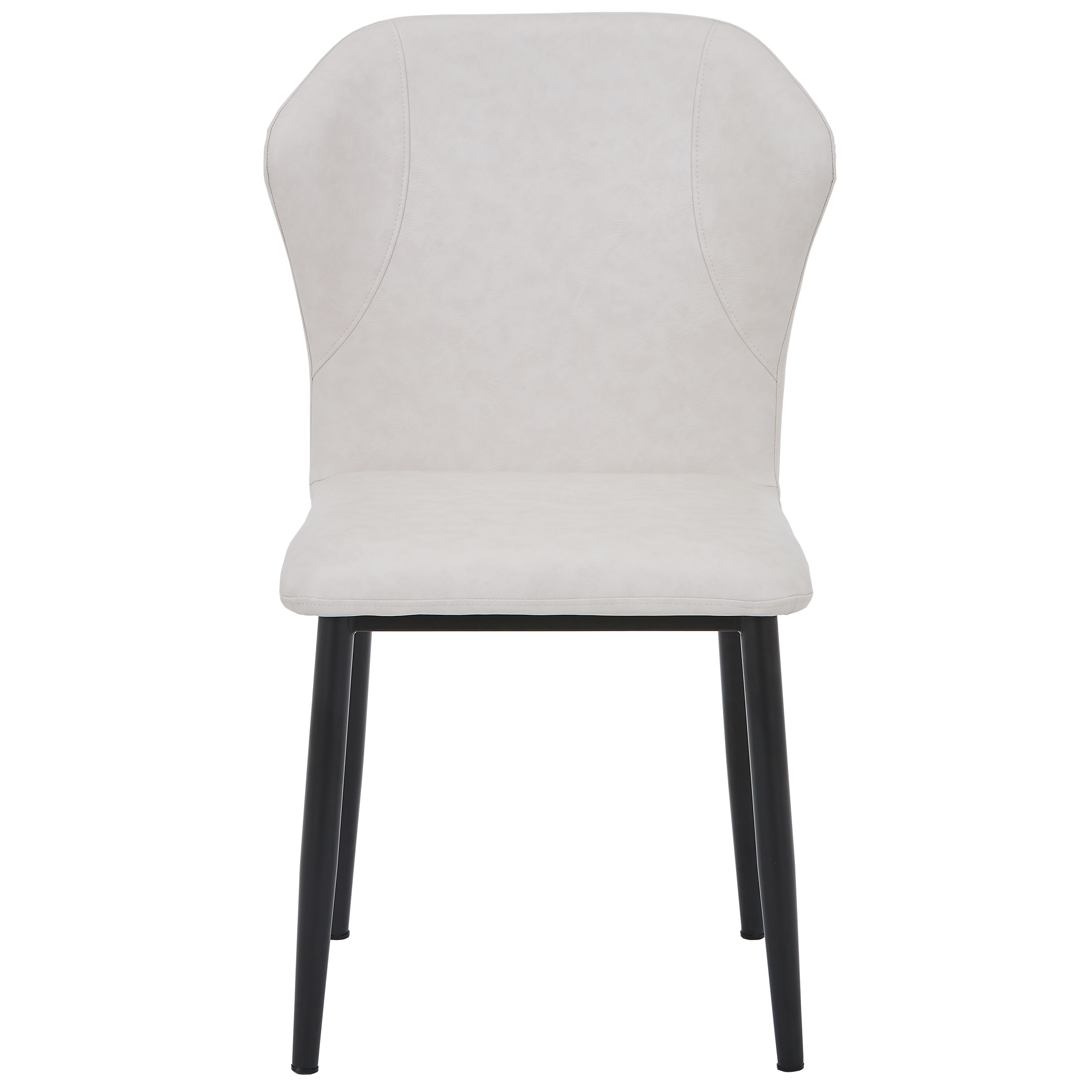 Mosaic Leather Dining Chair Curved Back Design with Steel Legs