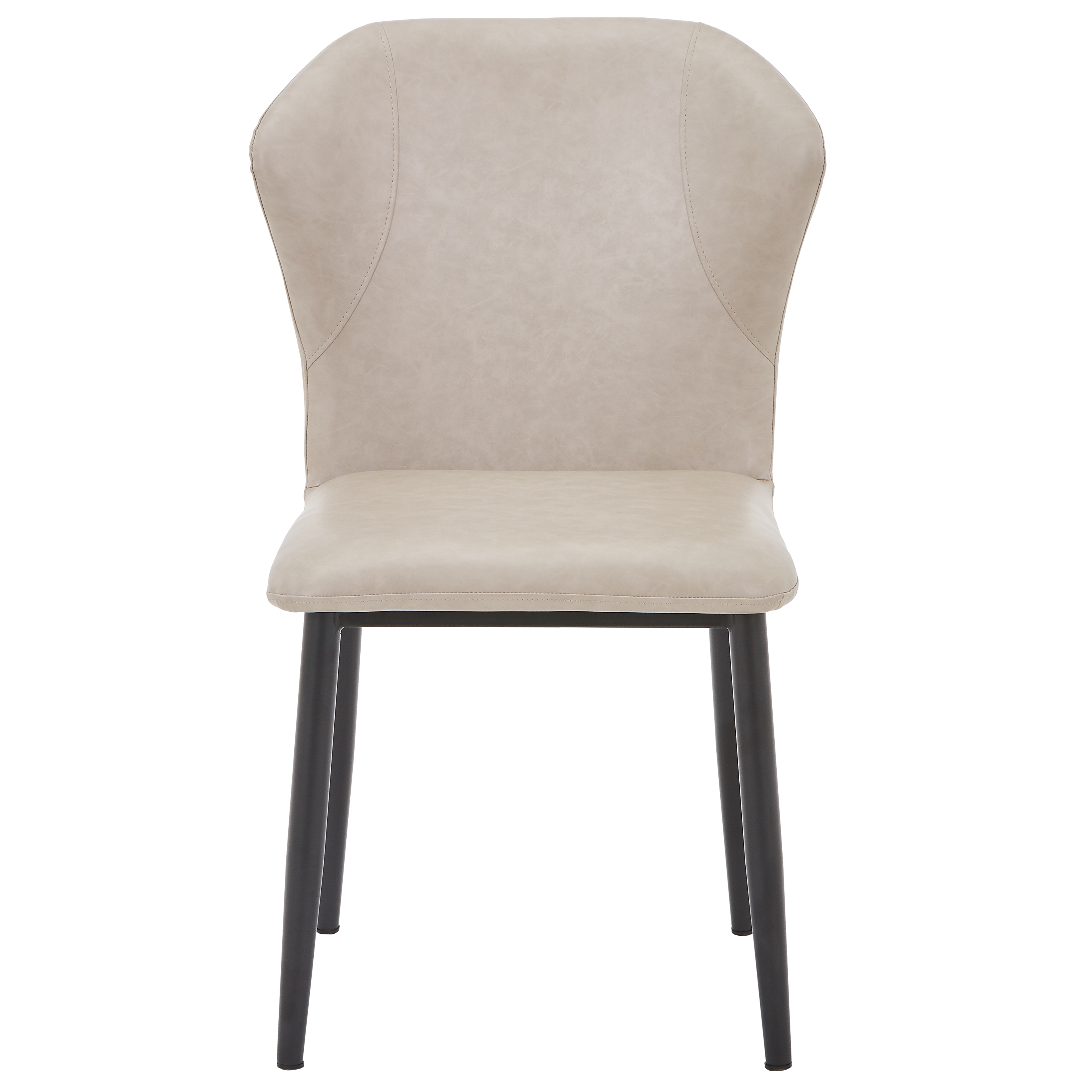 Mosaic Leather Dining Chair Curved Back Design with Steel Legs
