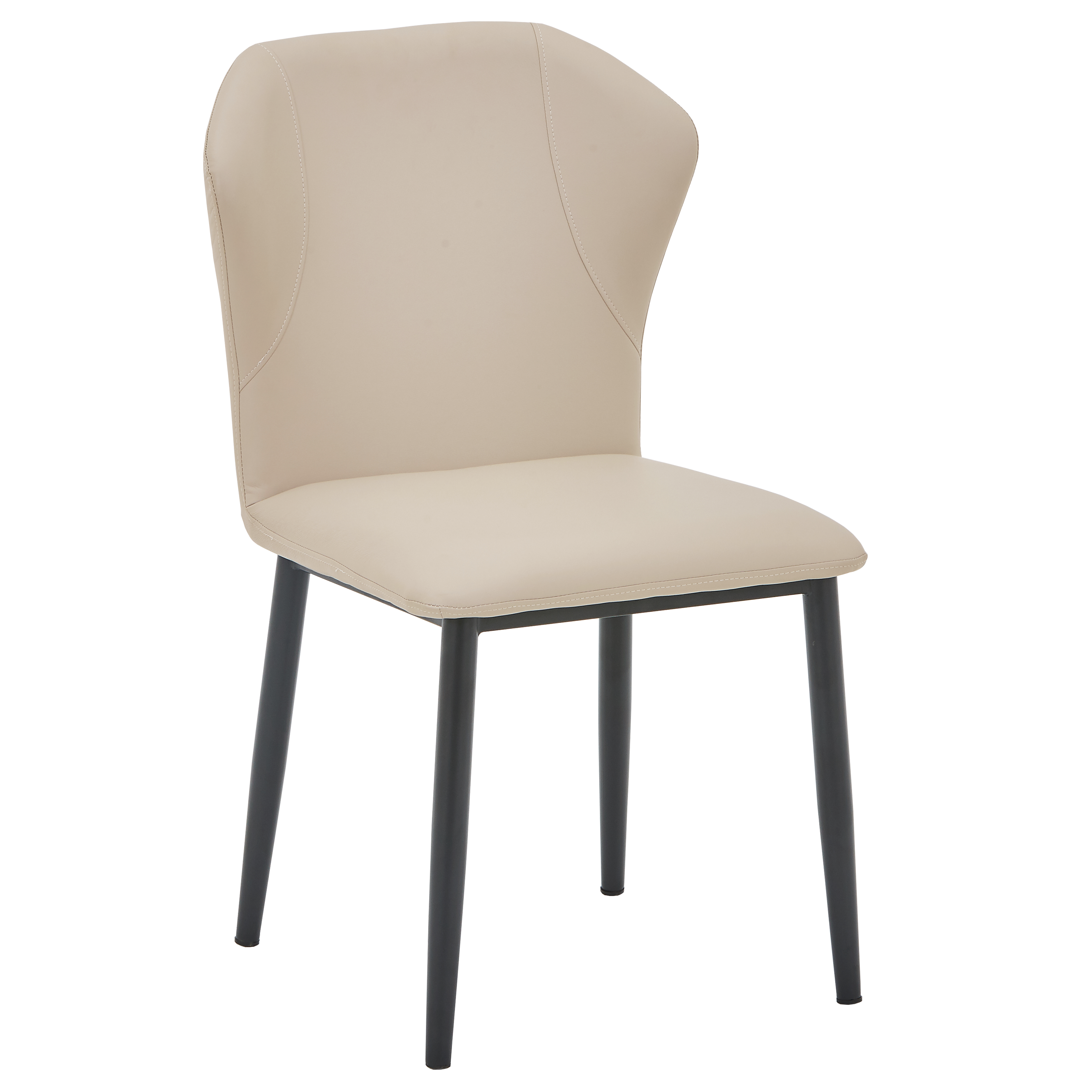 Mosaic Leather Dining Chair Curved Back Design with Steel Legs
