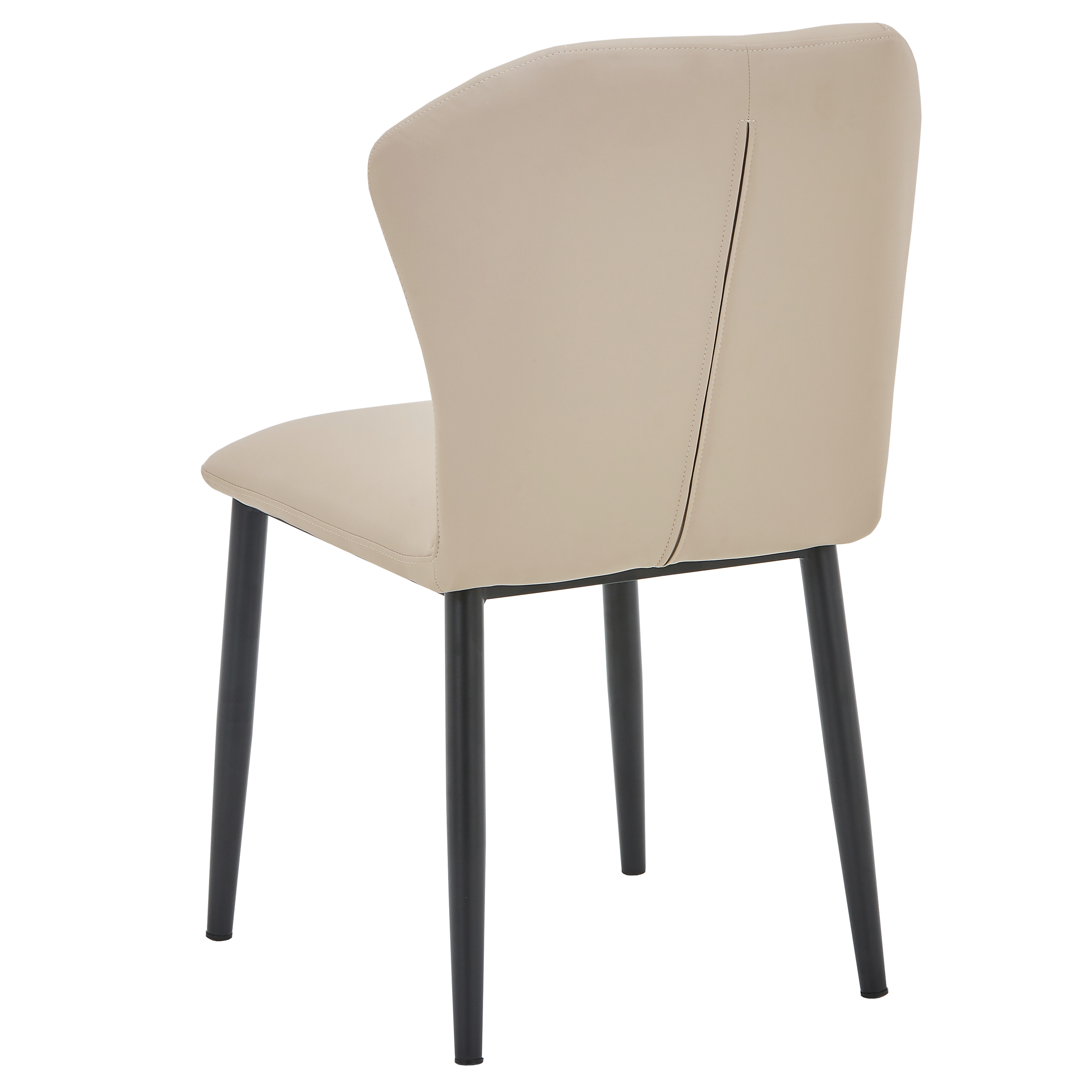 Mosaic Leather Dining Chair Curved Back Design with Steel Legs