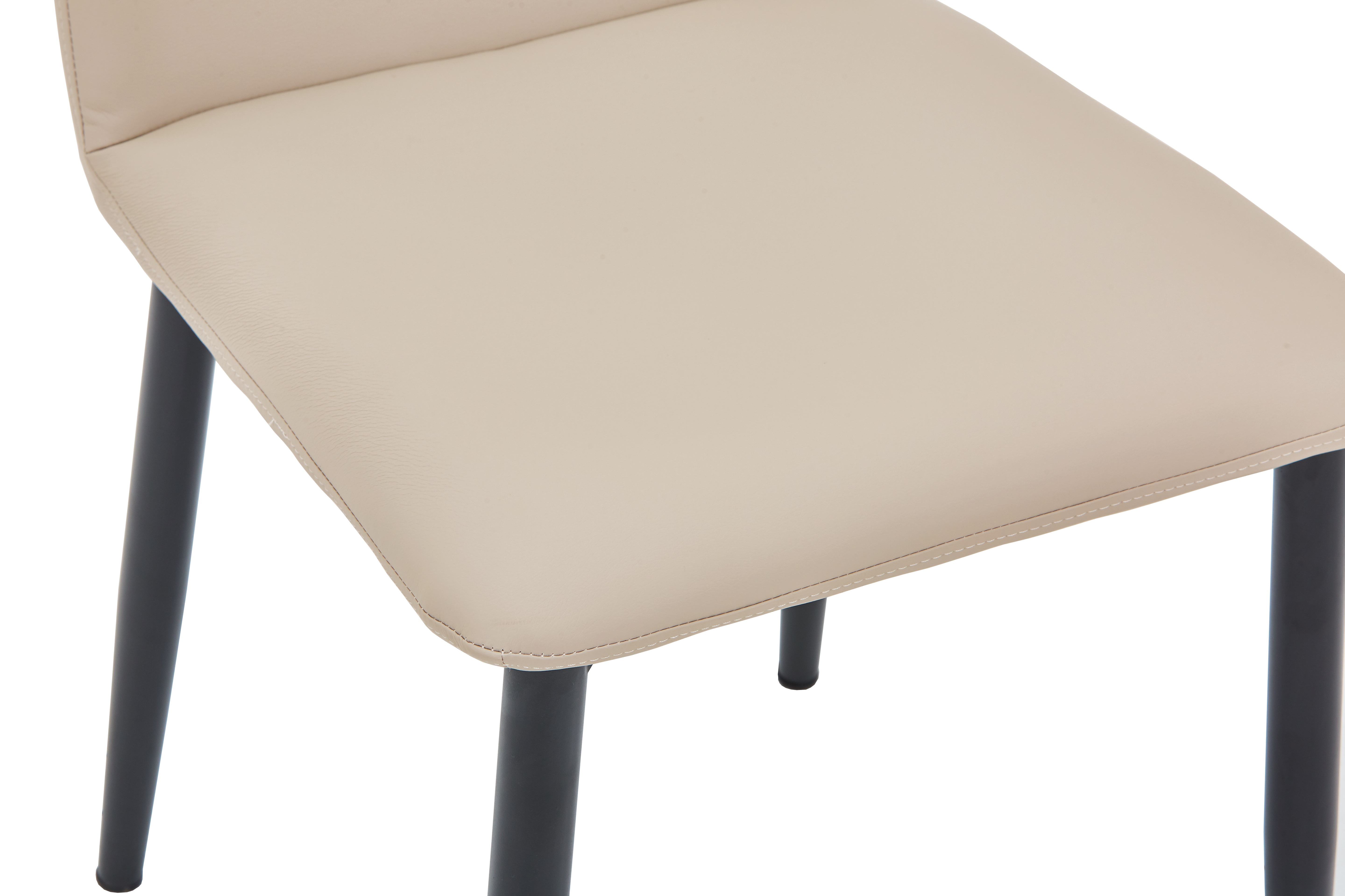Mosaic Leather Dining Chair Curved Back Design with Steel Legs