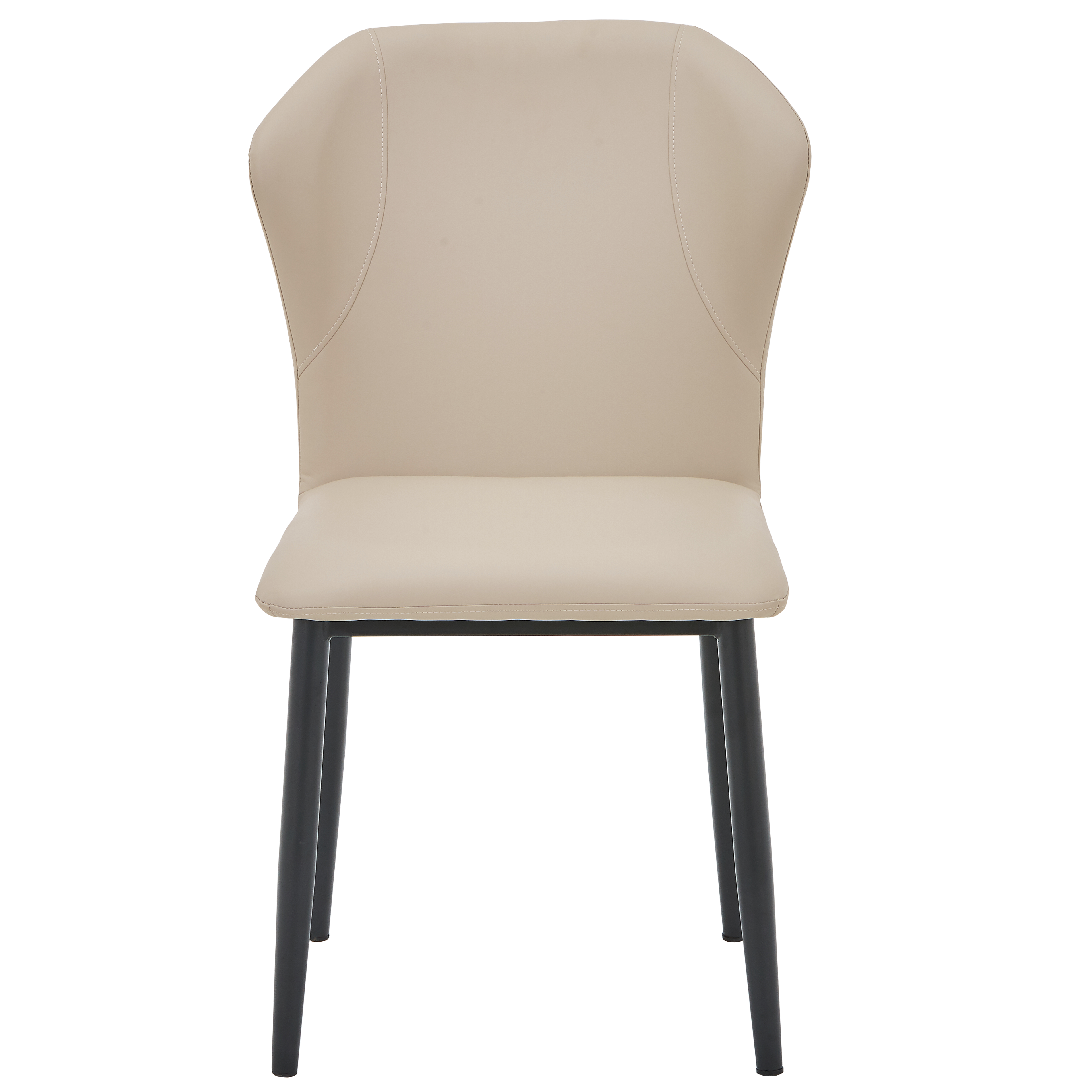 Mosaic Leather Dining Chair Curved Back Design with Steel Legs