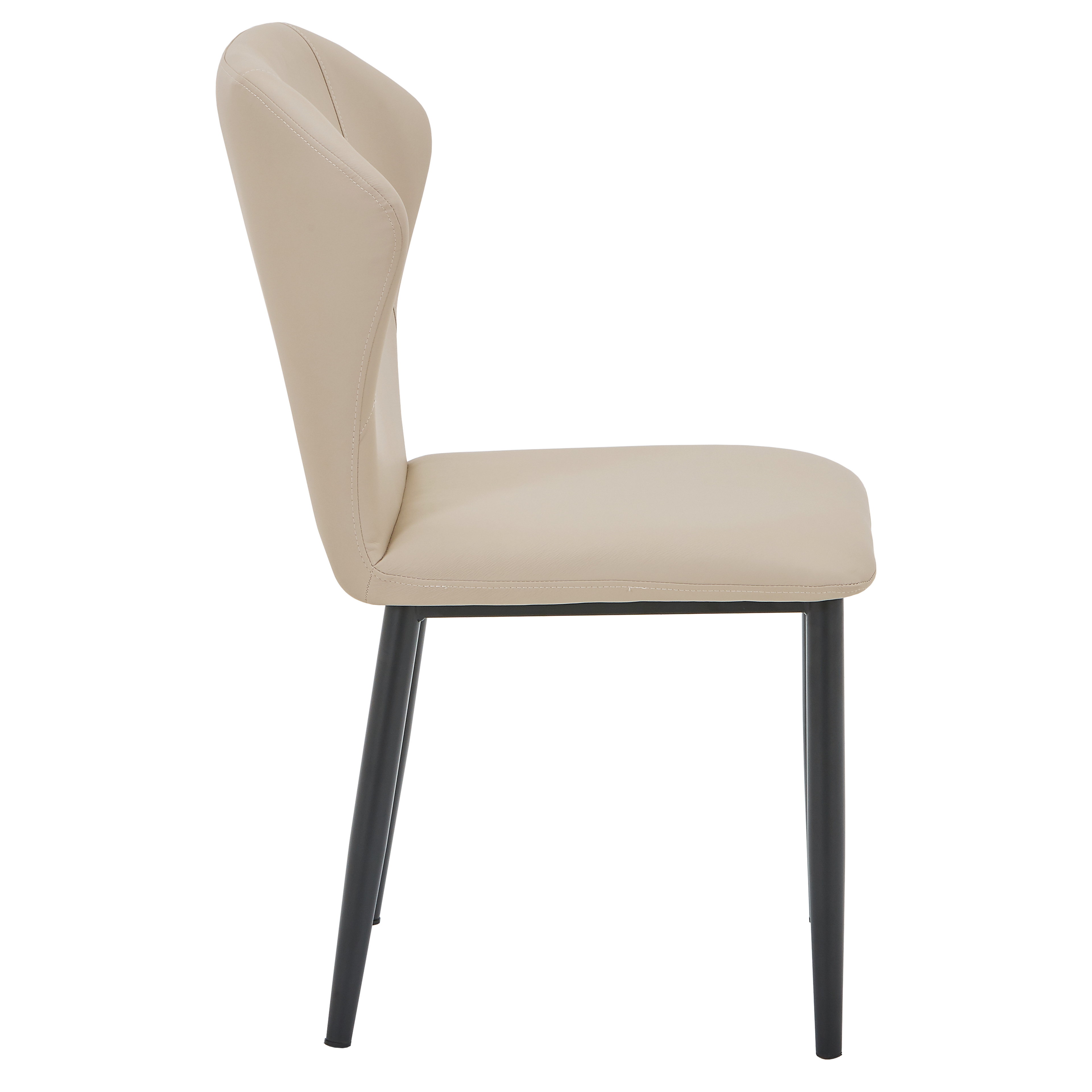 Mosaic Leather Dining Chair Curved Back Design with Steel Legs