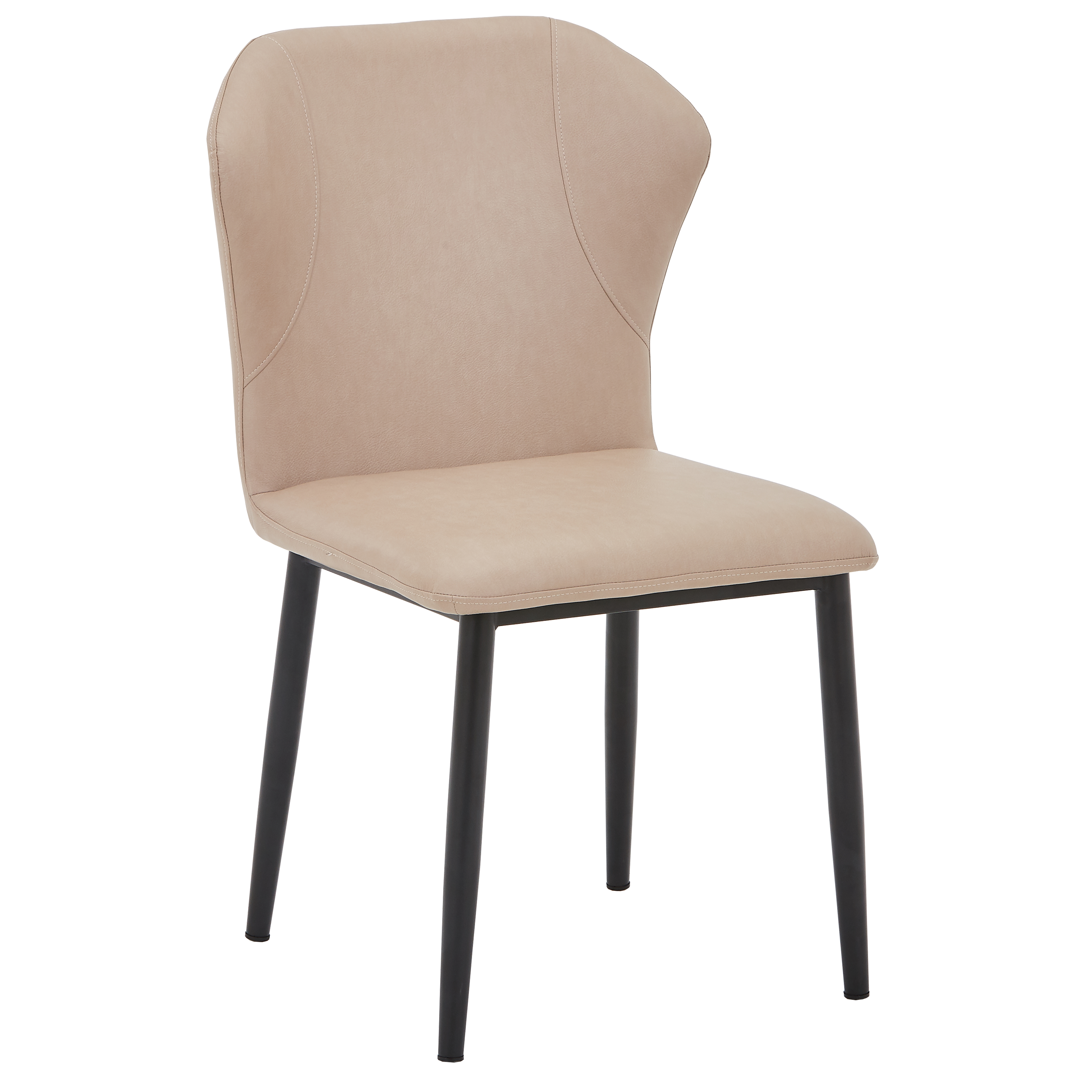 Mosaic Leather Dining Chair Curved Back Design with Steel Legs