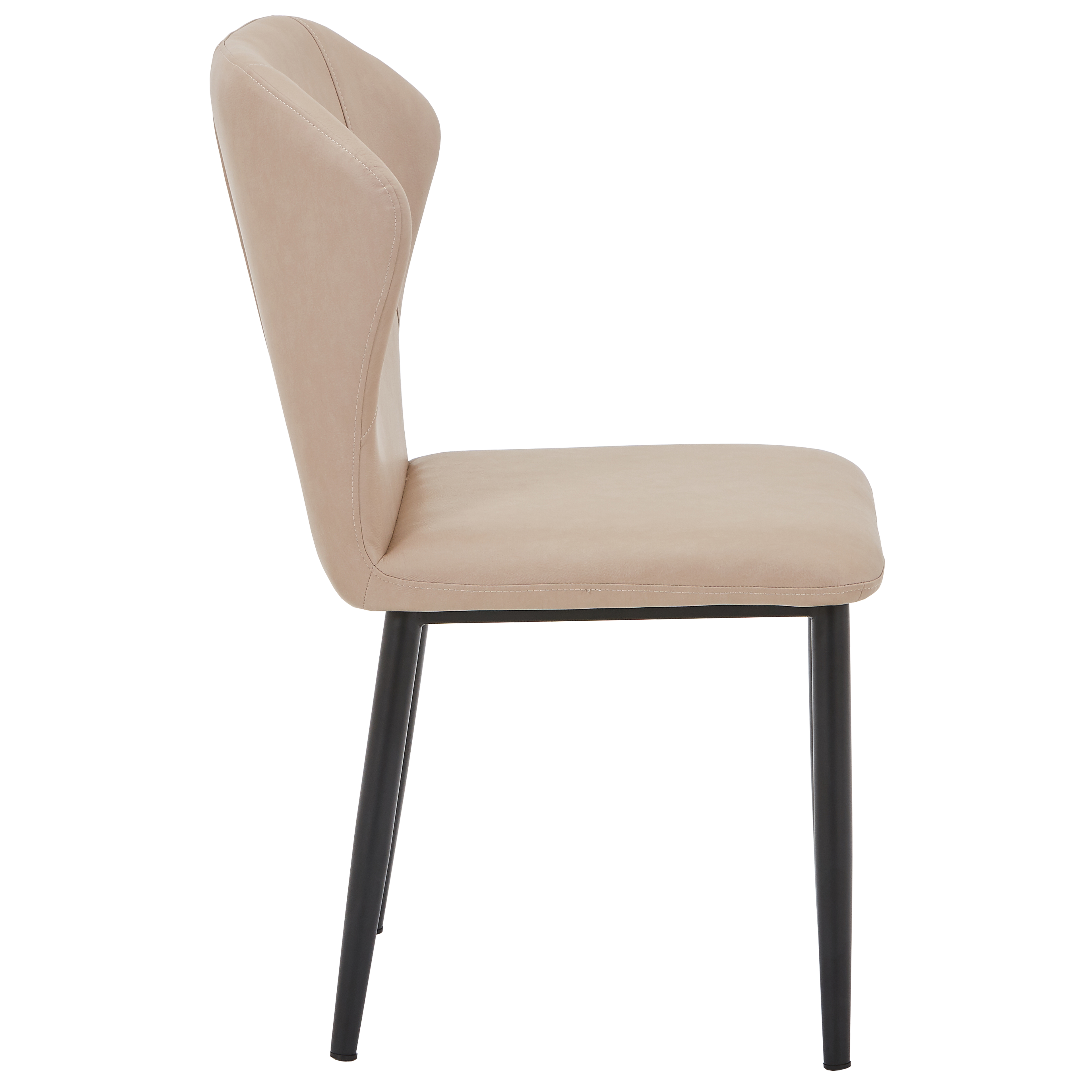 Mosaic Leather Dining Chair Curved Back Design with Steel Legs