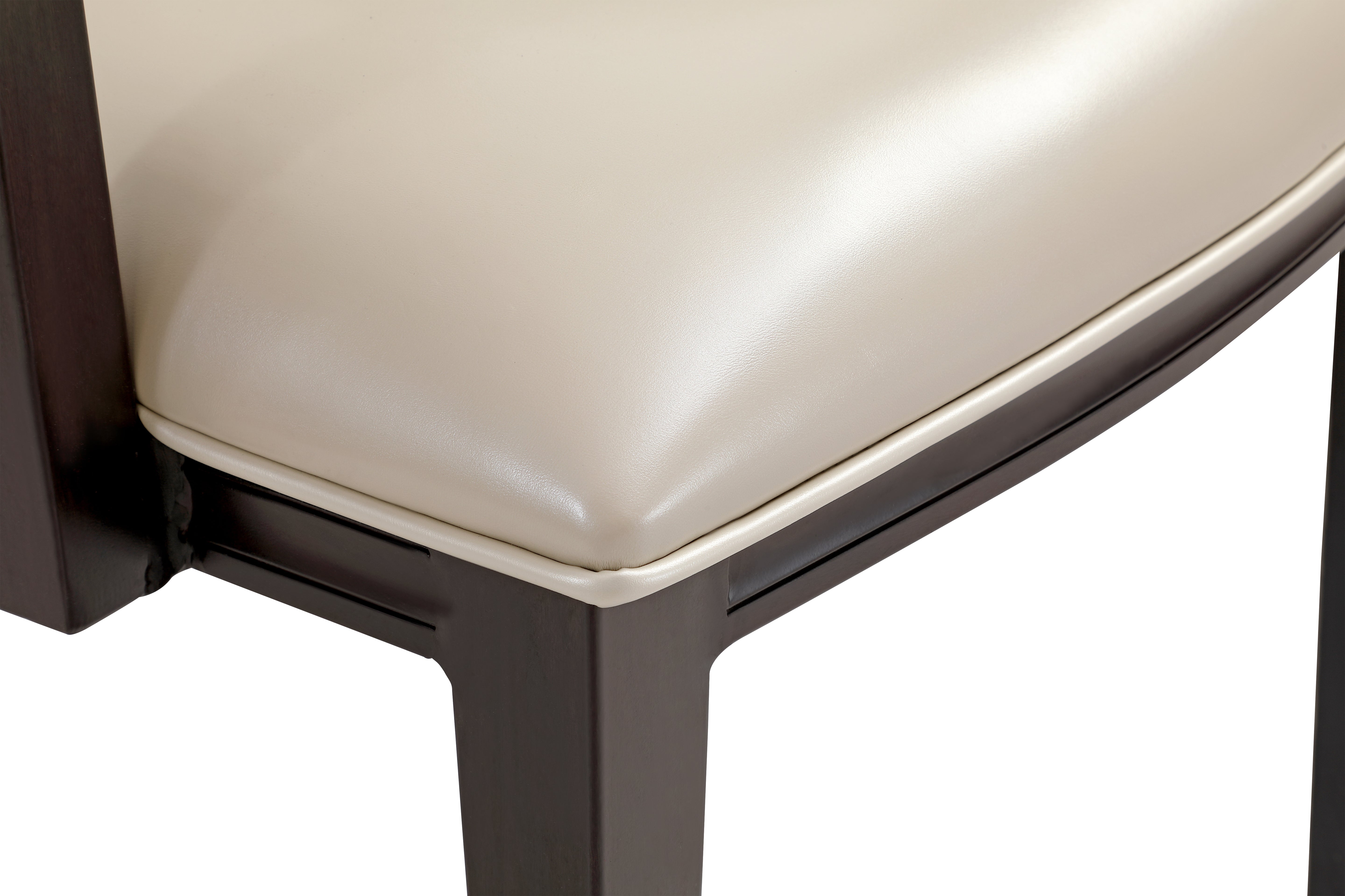 Madera Dining Chair with Leather Seat and Aluminum Legs in Walnut Finish