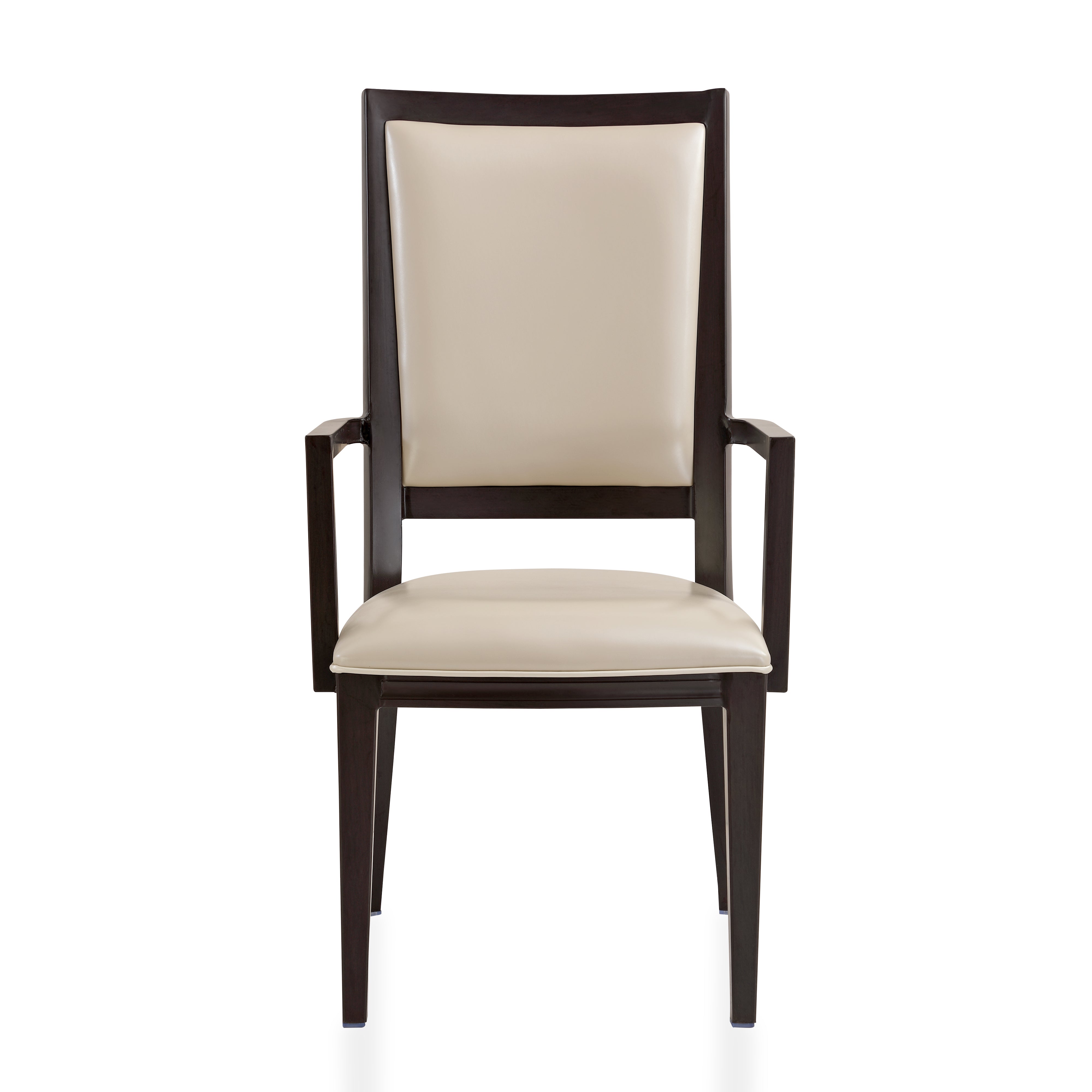 Madera Dining Chair with Leather Seat and Aluminum Legs in Walnut Finish