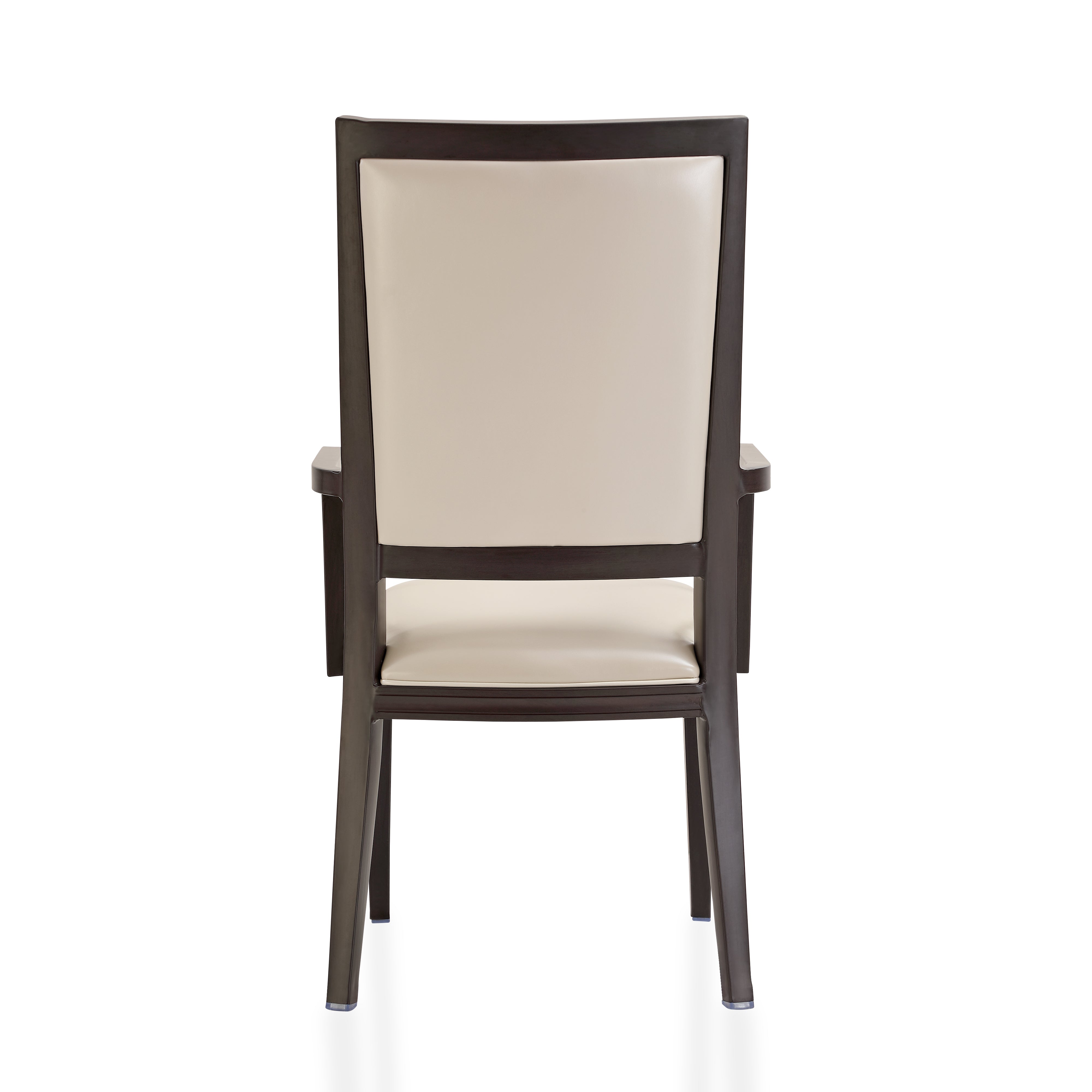 Madera Dining Chair with Leather Seat and Aluminum Legs in Walnut Finish