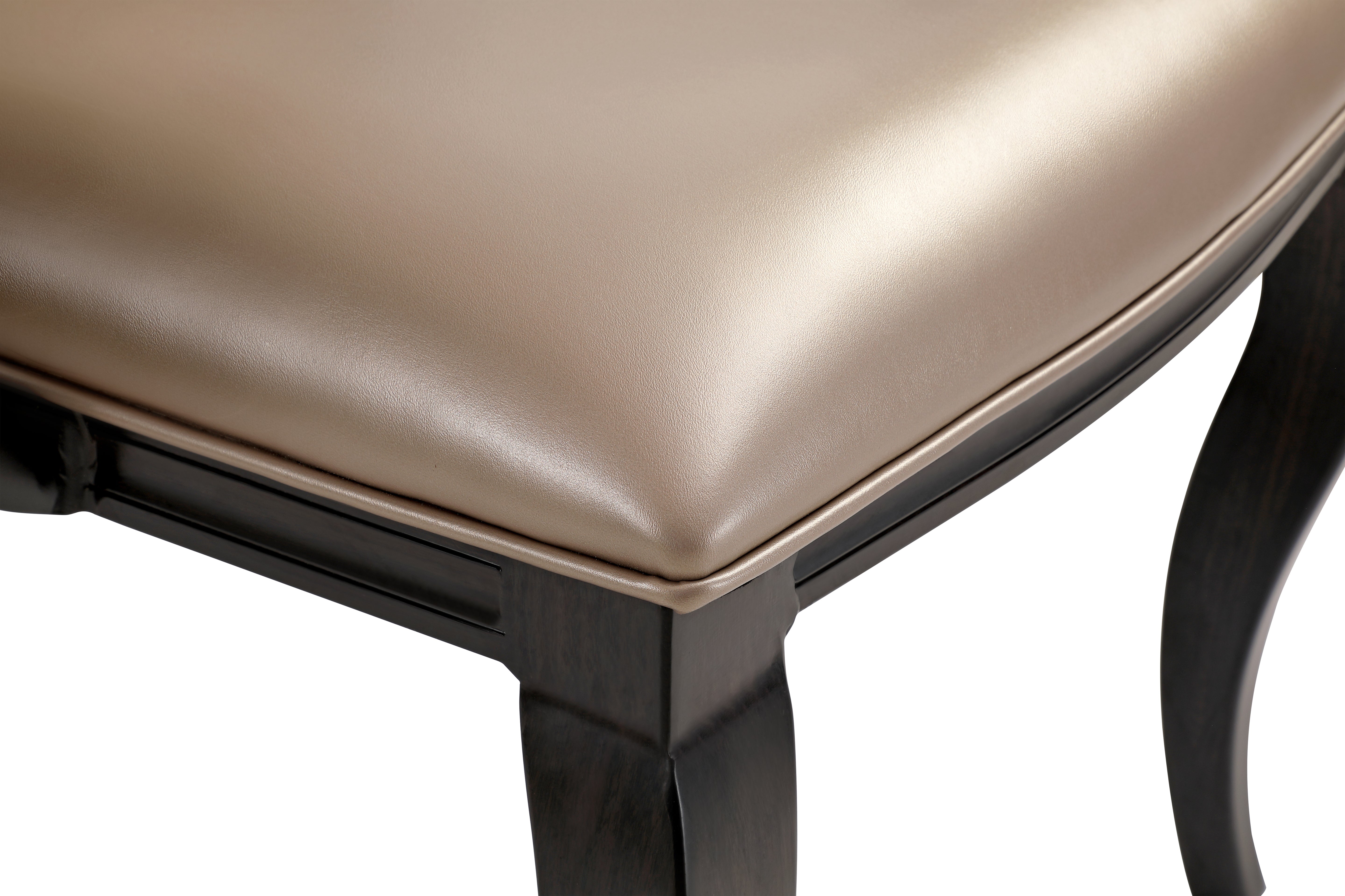 Madera Dining Chair with Leather Seat and Aluminum Legs Rounded Design in Walnut Finish