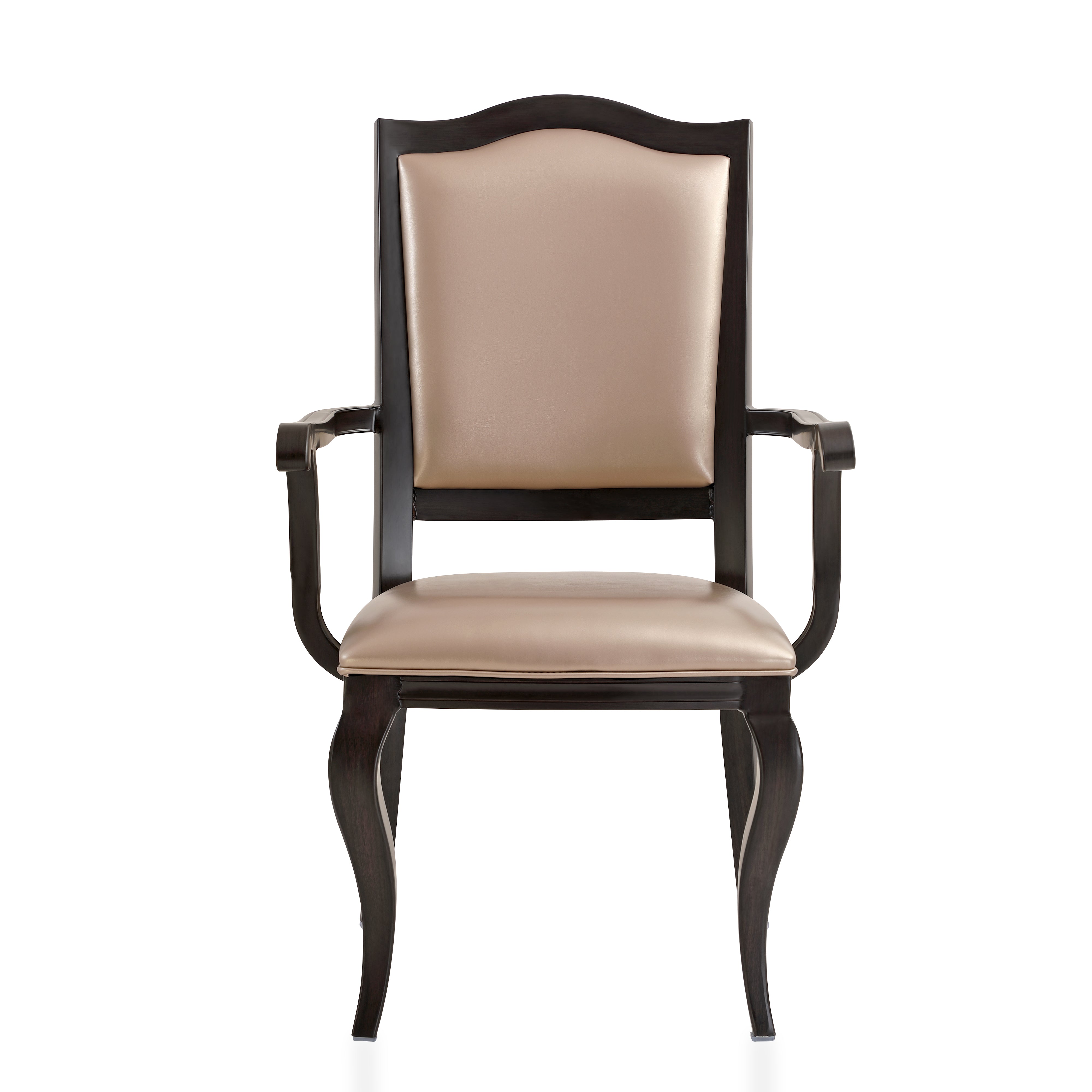 Madera Dining Chair with Leather Seat and Aluminum Legs Rounded Design in Walnut Finish
