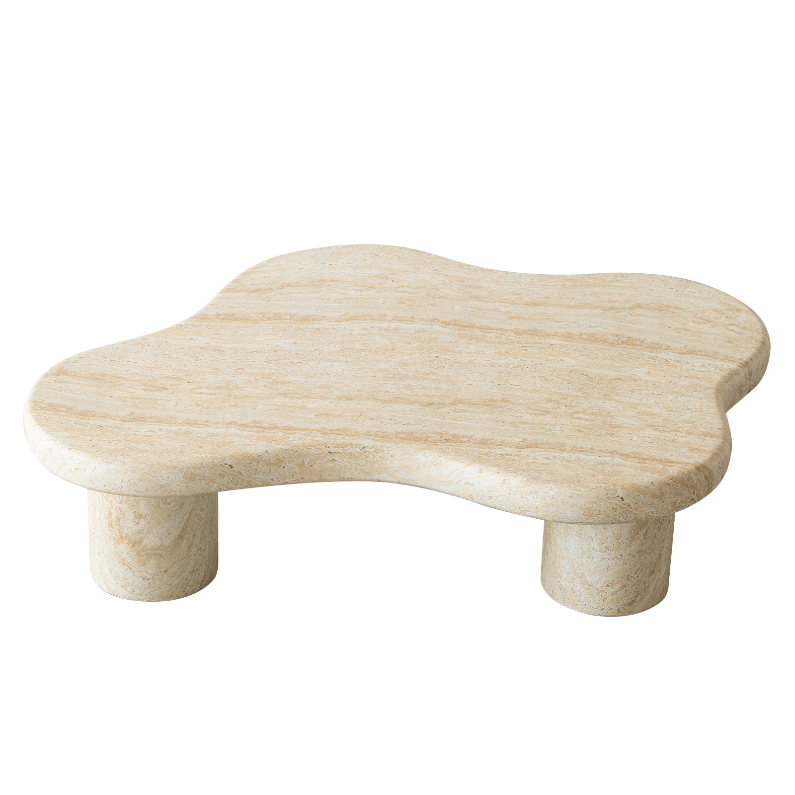 Maria Fiberstone Coffee Table Organic Shape Design Tabletop for Indoor and Outdoor