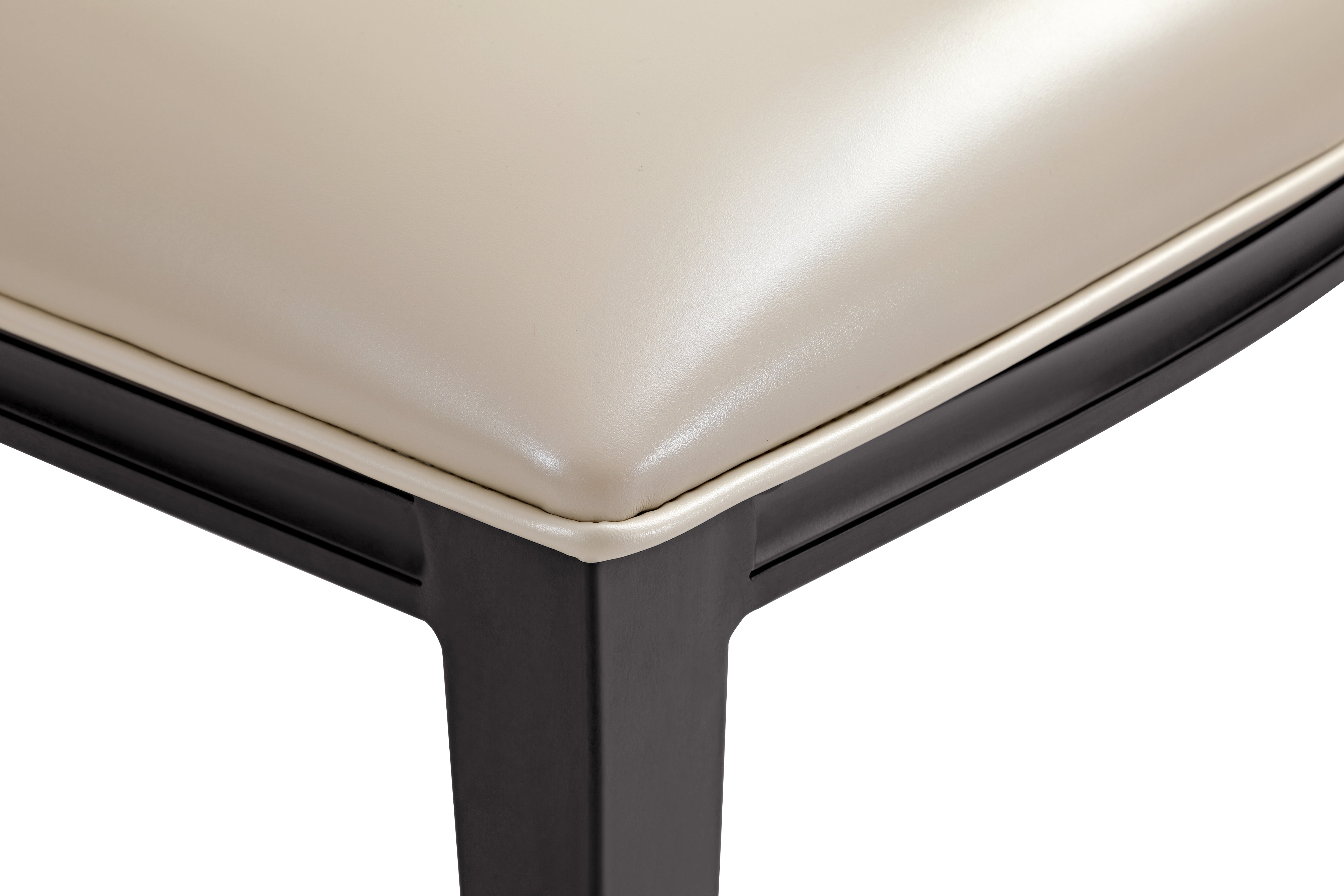 Madera Dining Chair with Leather Seat and Aluminum Legs in Walnut Finish