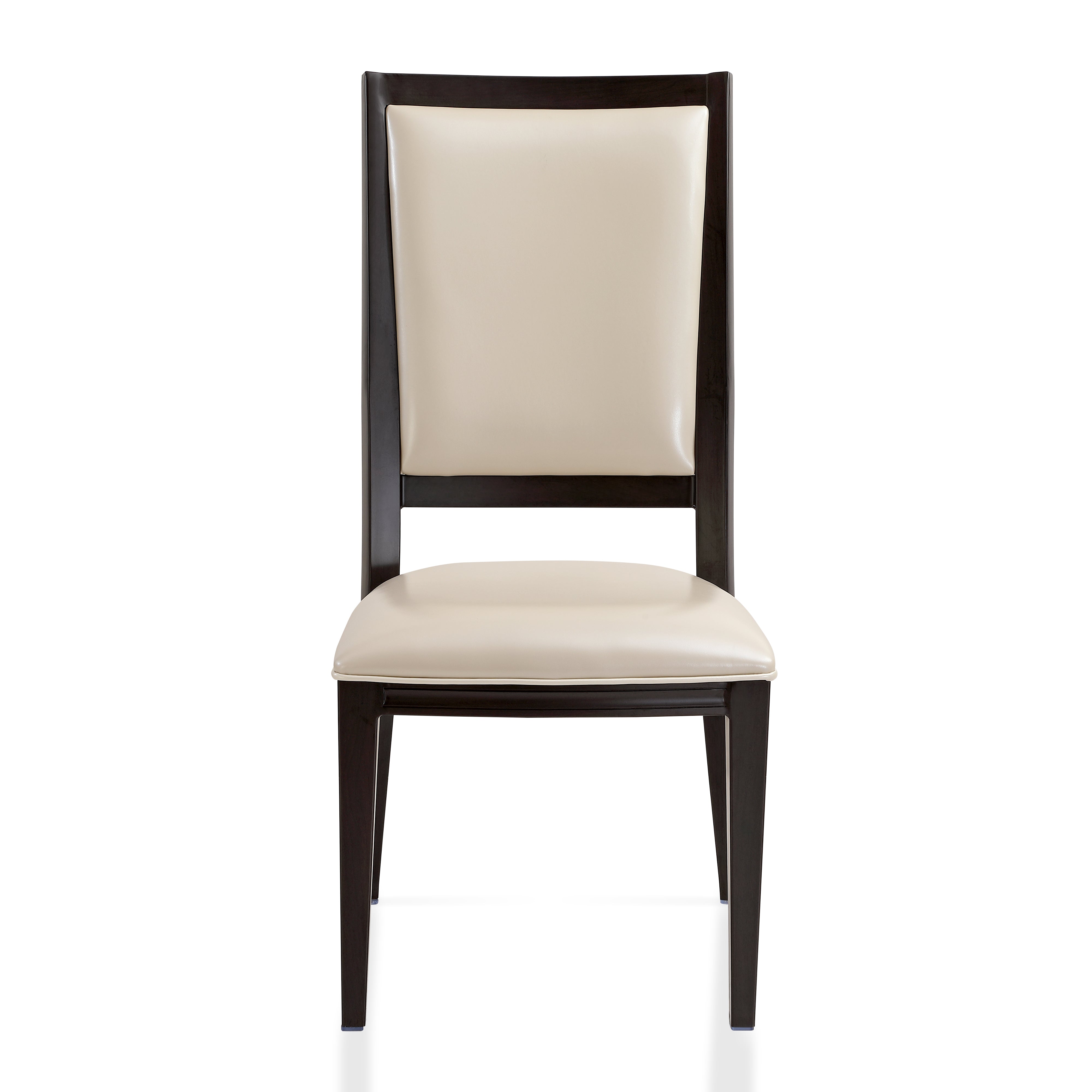 Madera Dining Chair with Leather Seat and Aluminum Legs in Walnut Finish