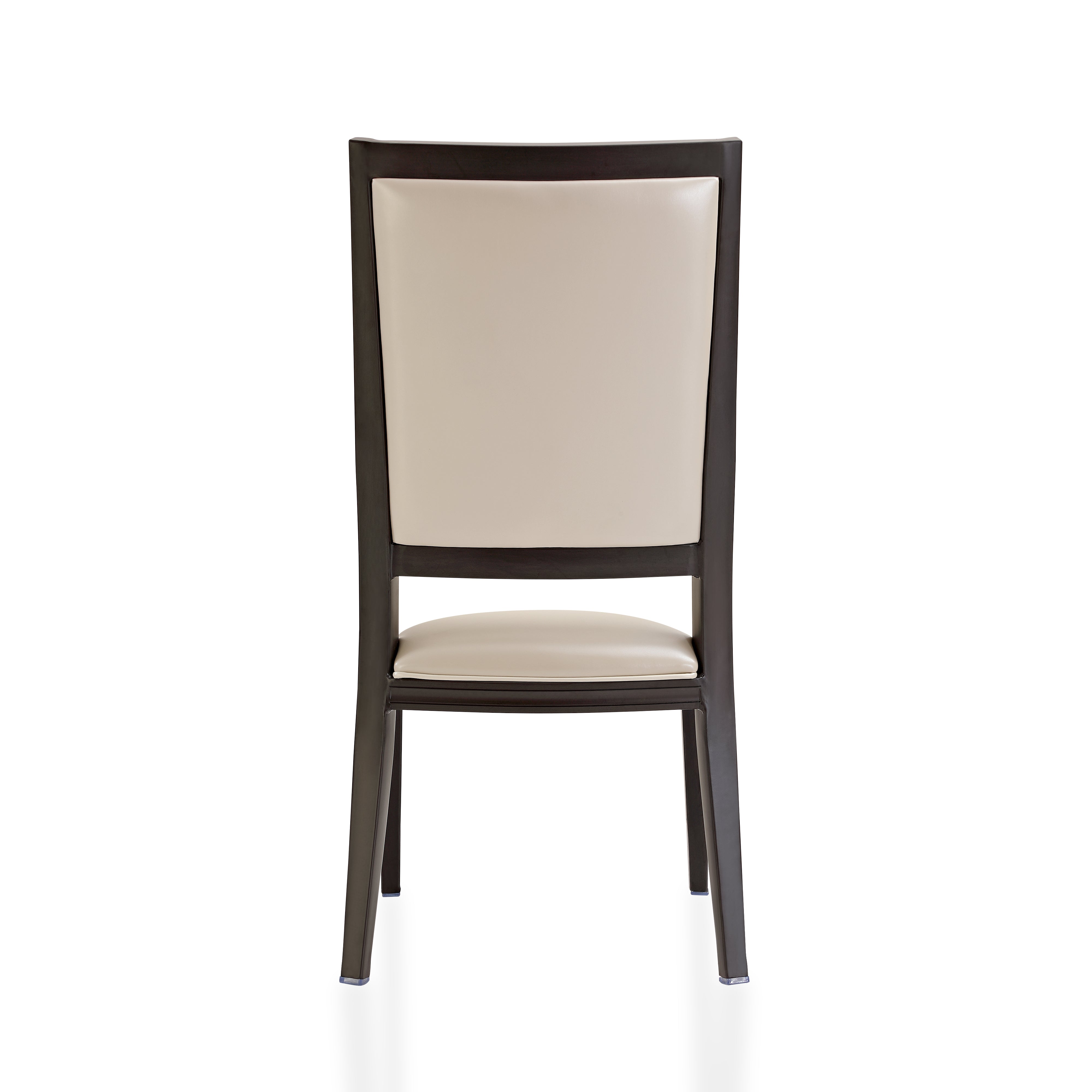 Madera Dining Chair with Leather Seat and Aluminum Legs in Walnut Finish