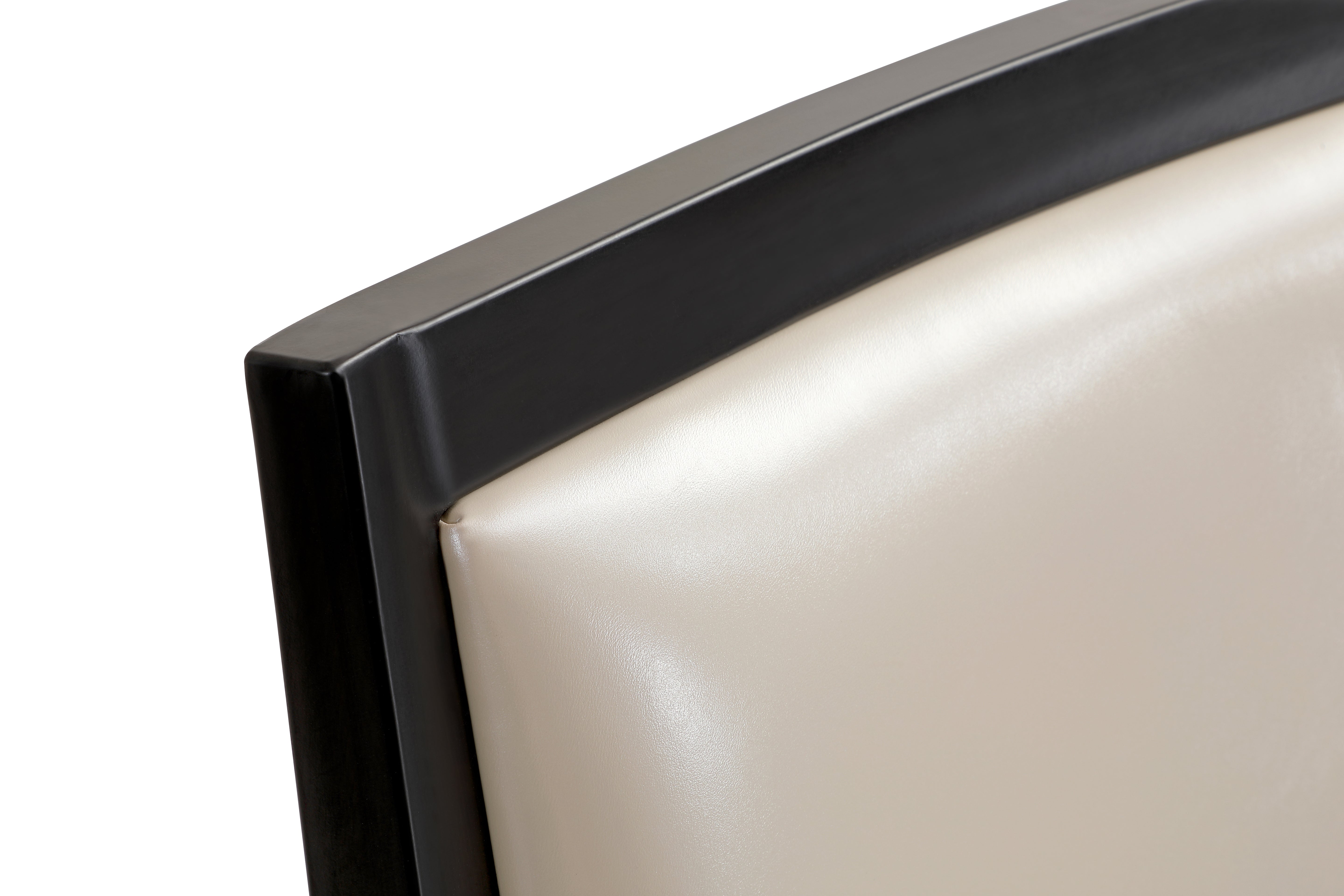 Madera Dining Chair with Leather Seat and Aluminum Crown Design Legs in Walnut Finish