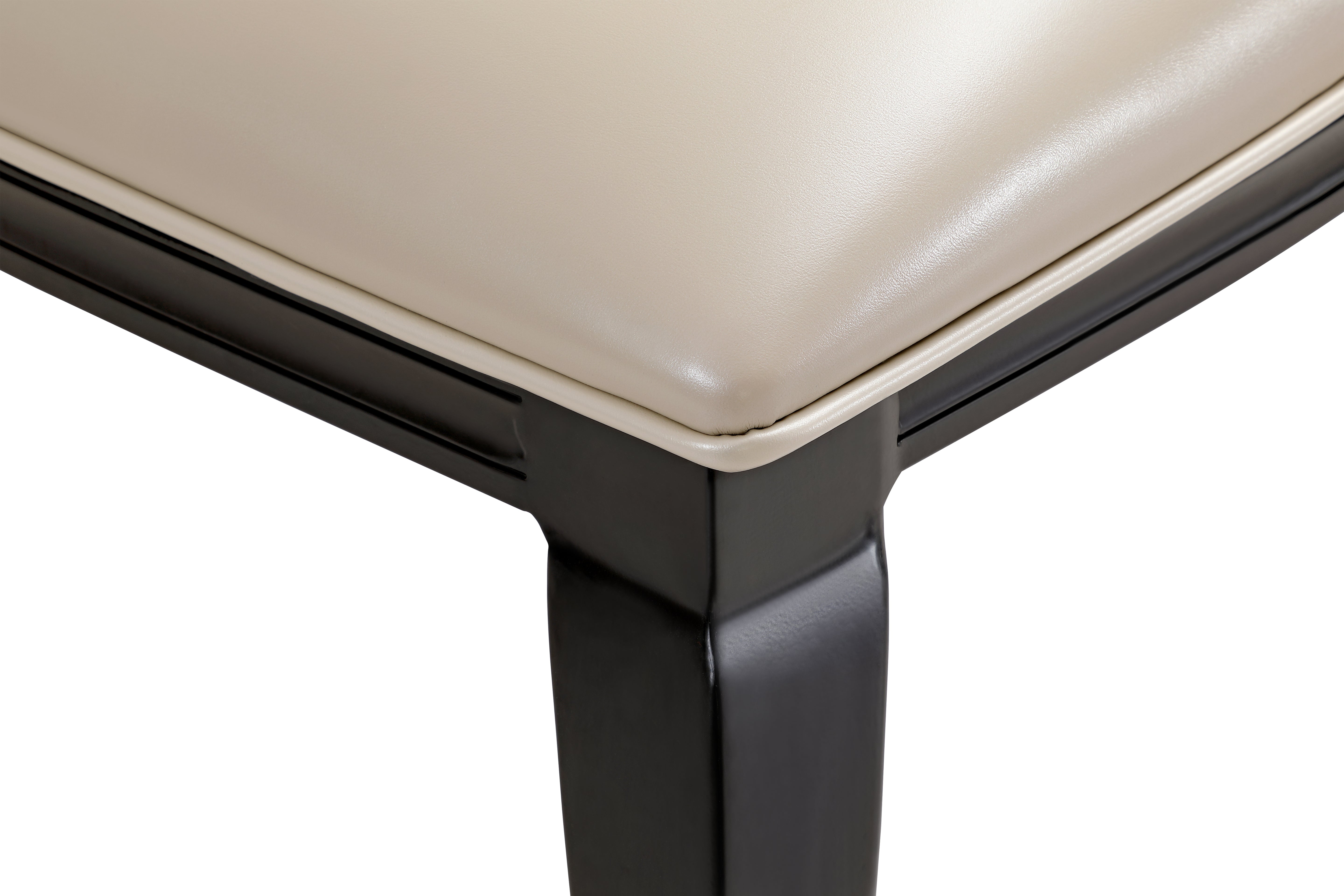 Madera Dining Chair with Leather Seat and Aluminum Crown Design Legs in Walnut Finish