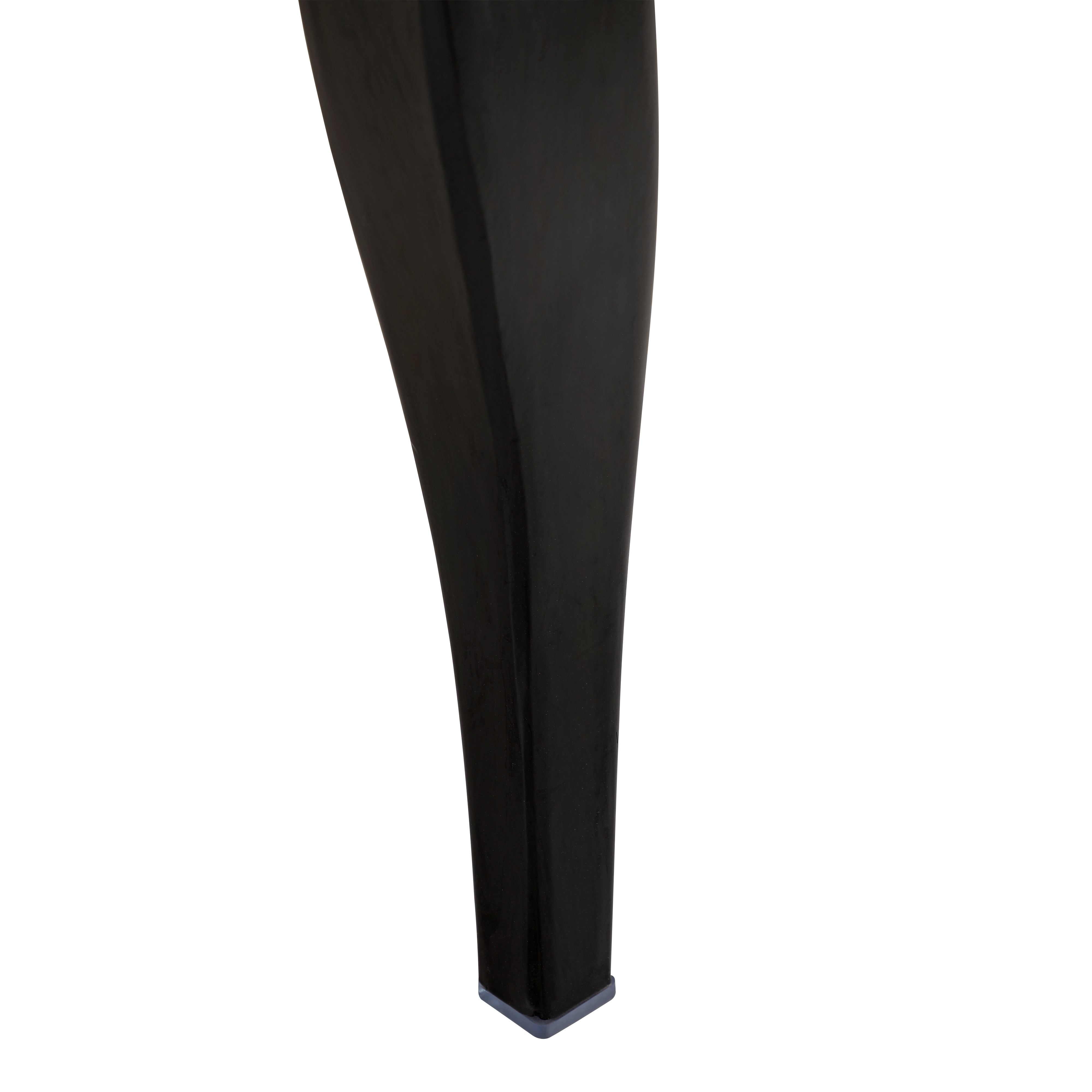 Madera Dining Chair with Leather Seat and Aluminum Crown Design Legs in Walnut Finish