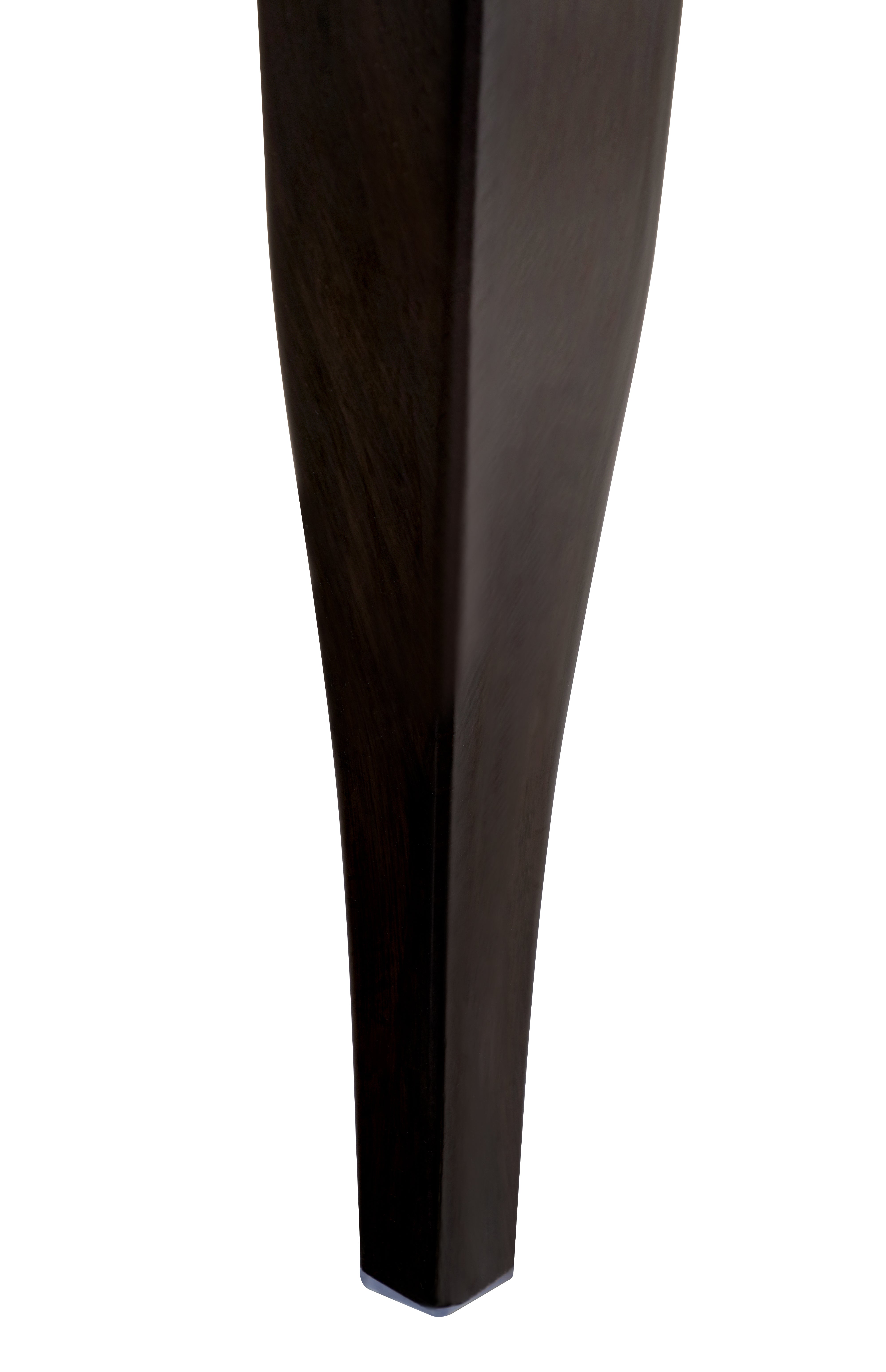 Madera Dining Chair with Leather Seat and Aluminum Legs Rounded Design in Walnut Finish