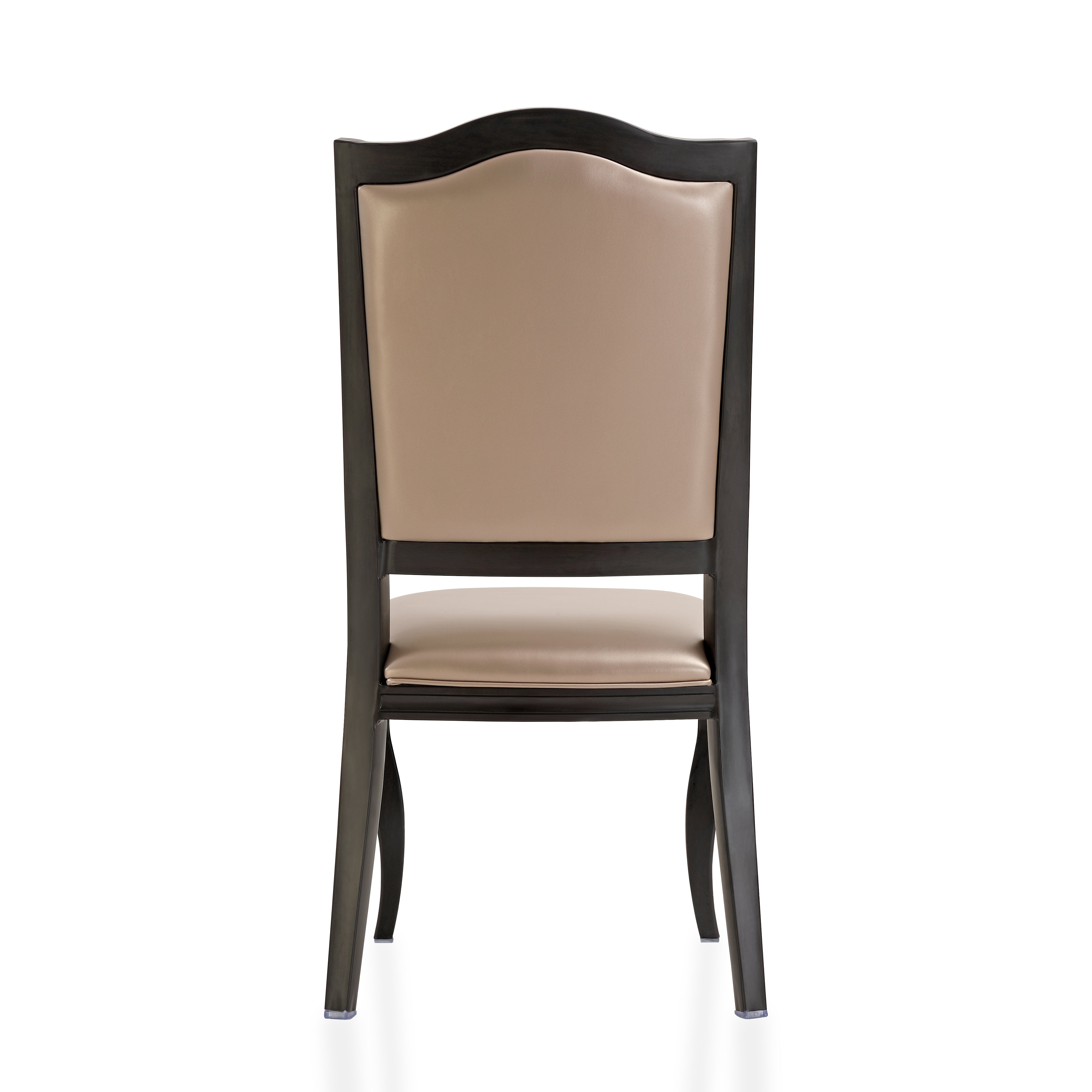 Madera Dining Chair with Leather Seat and Aluminum Legs Rounded Design in Walnut Finish