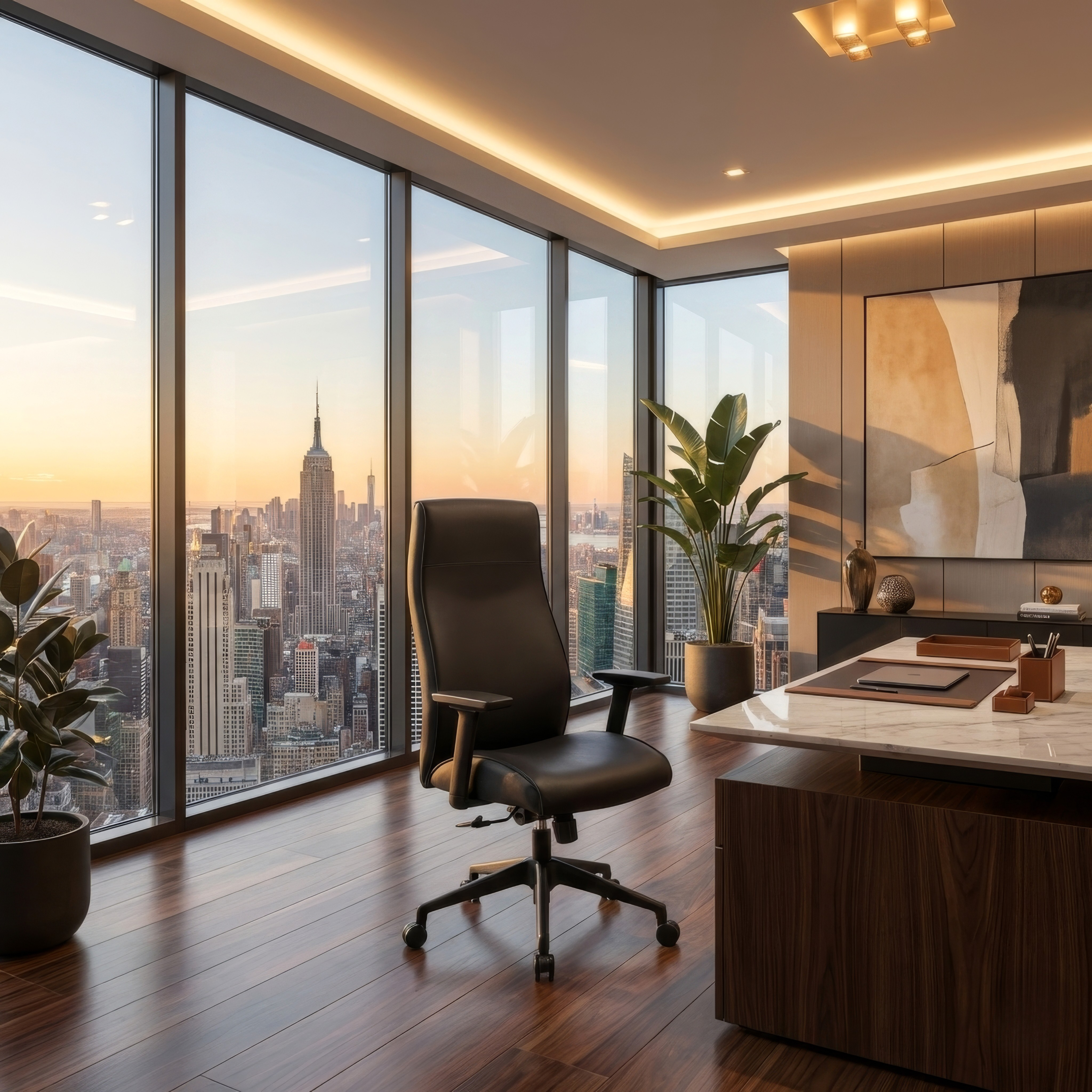 Maxwell Leather Office Chair Stainless Steel Frame and Nylon Base