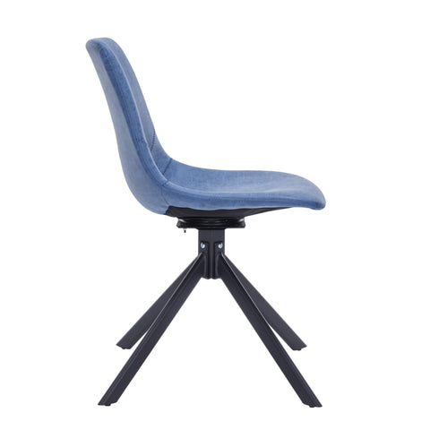 Markley Modern Leather Swival Dining Chair With Metal Legs