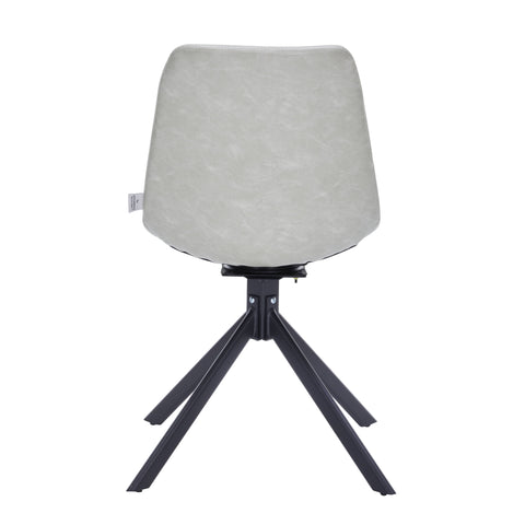 Markley Modern Leather Swival Dining Chair With Metal Legs