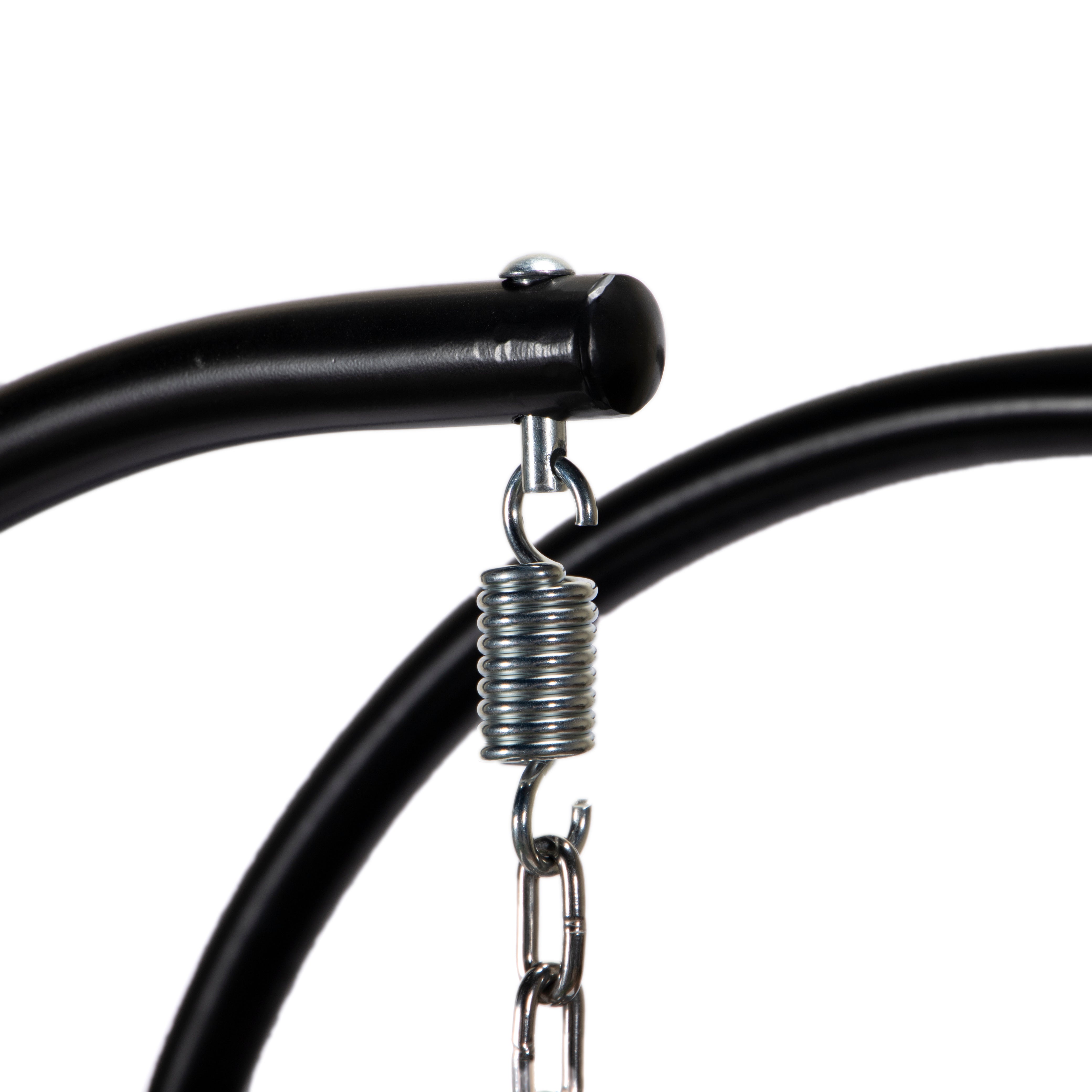 Mendoza 2-Person Wicker Hanging Egg Swing Chair with Removable Cushions and Iron Base