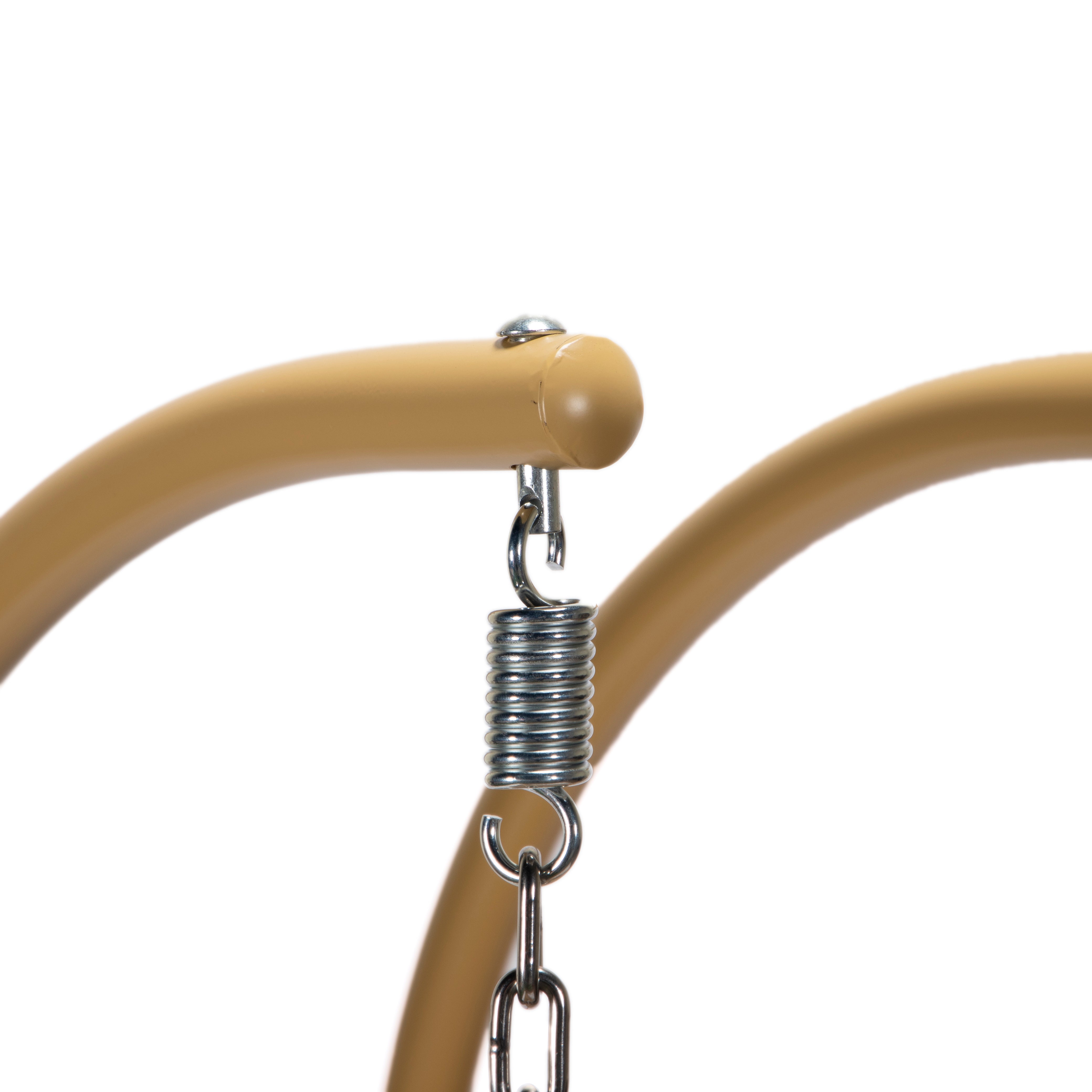 Mendoza 2-Person Wicker Hanging Egg Swing Chair with Removable Cushions and Iron Base