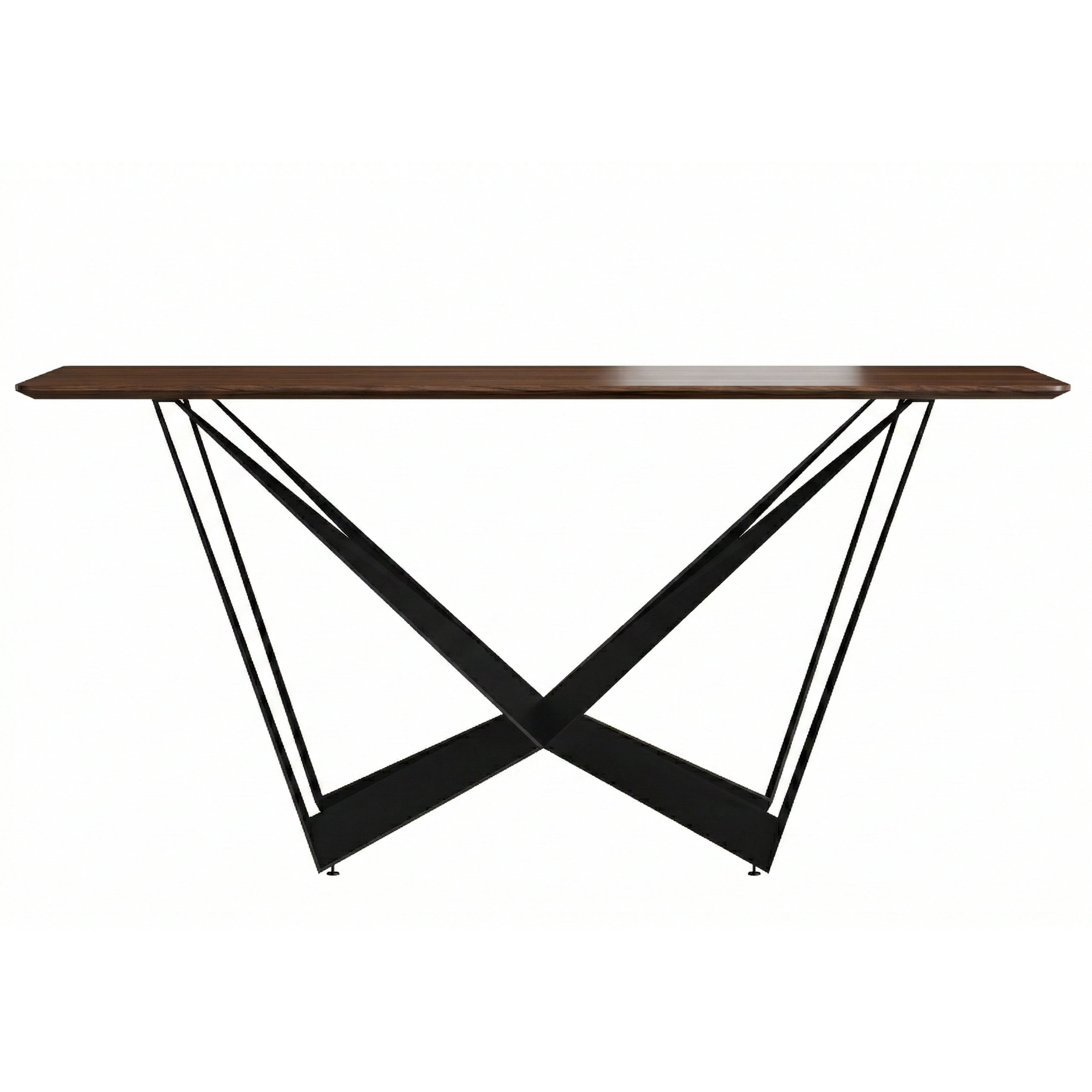 Nuvor Dining Table with Rectangular Sintered Stone/Glass Tabletop and Black Steel Legs