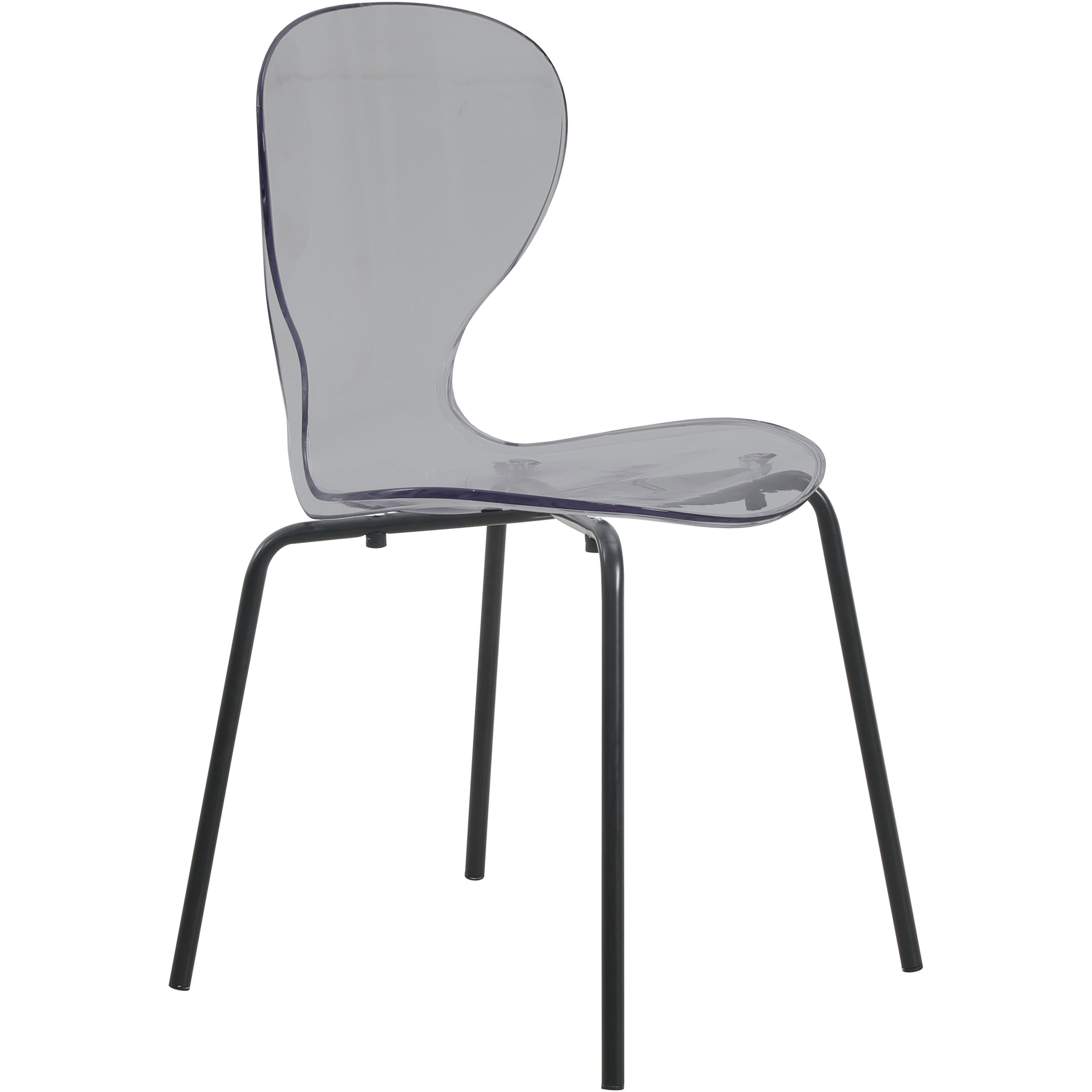 Oyster Modern Stackable Dining Side Chair with Chrome/White/Black Stainless Steel Legs