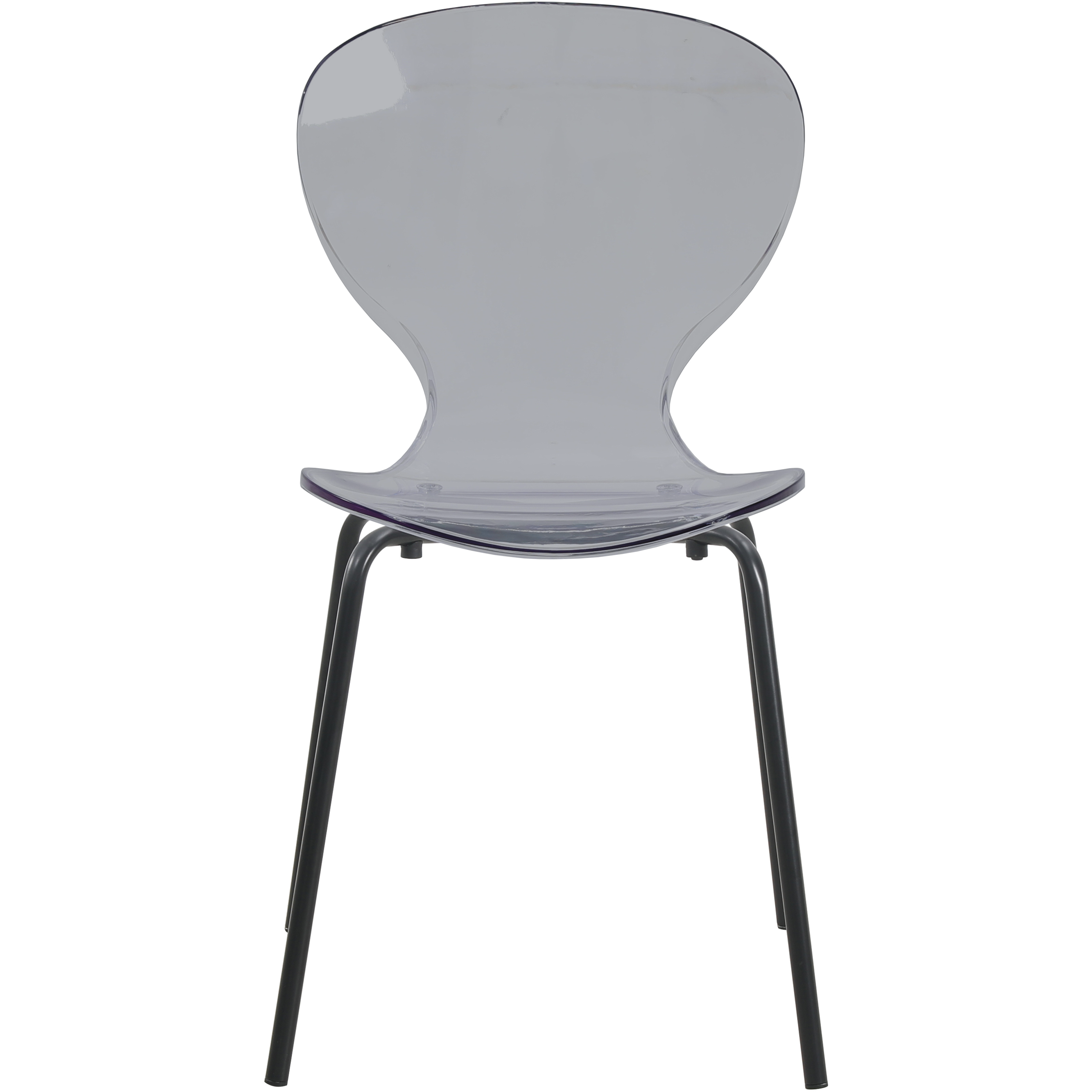 Oyster Modern Stackable Dining Side Chair with Chrome/White/Black Stainless Steel Legs