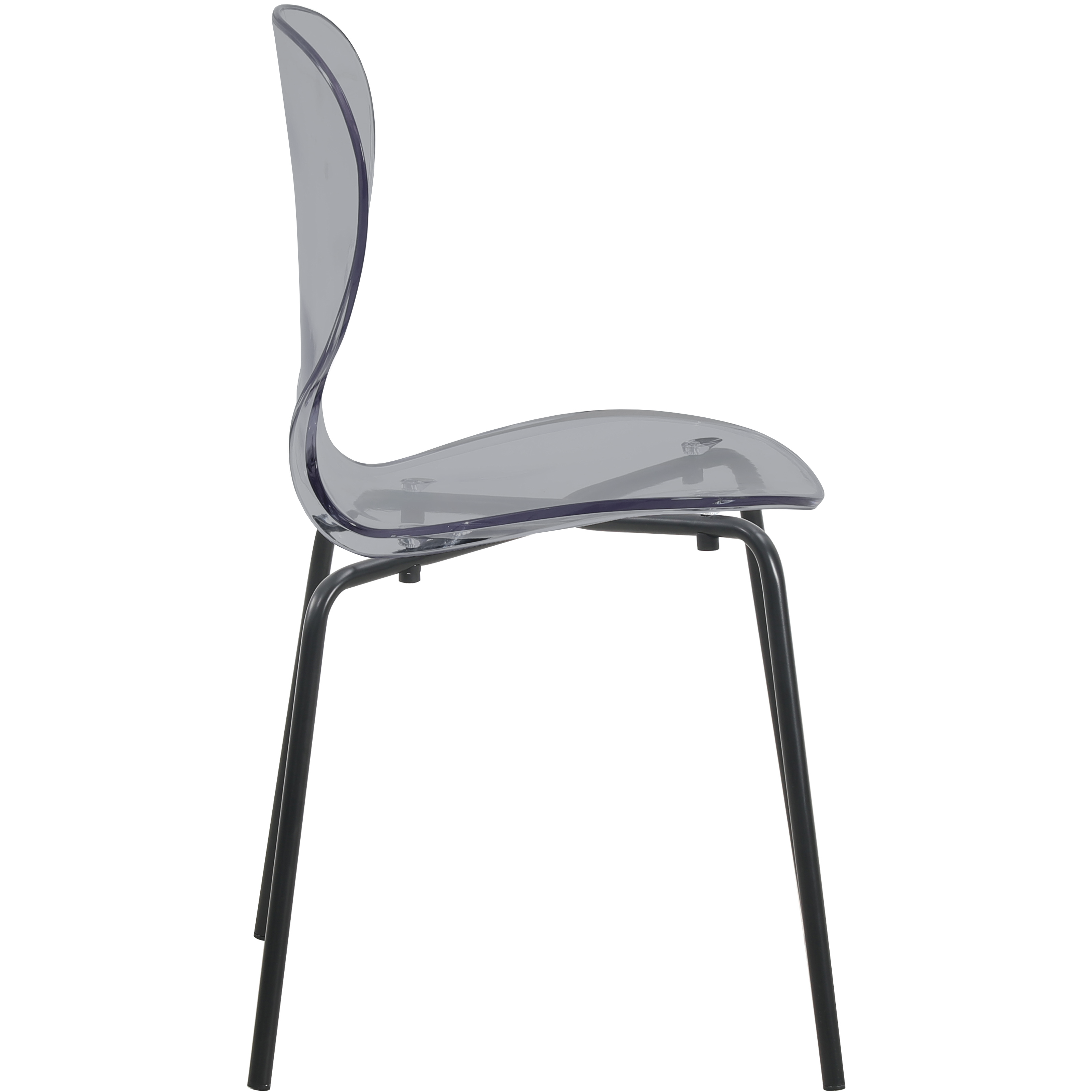 Oyster Modern Stackable Dining Side Chair with Chrome/White/Black Stainless Steel Legs