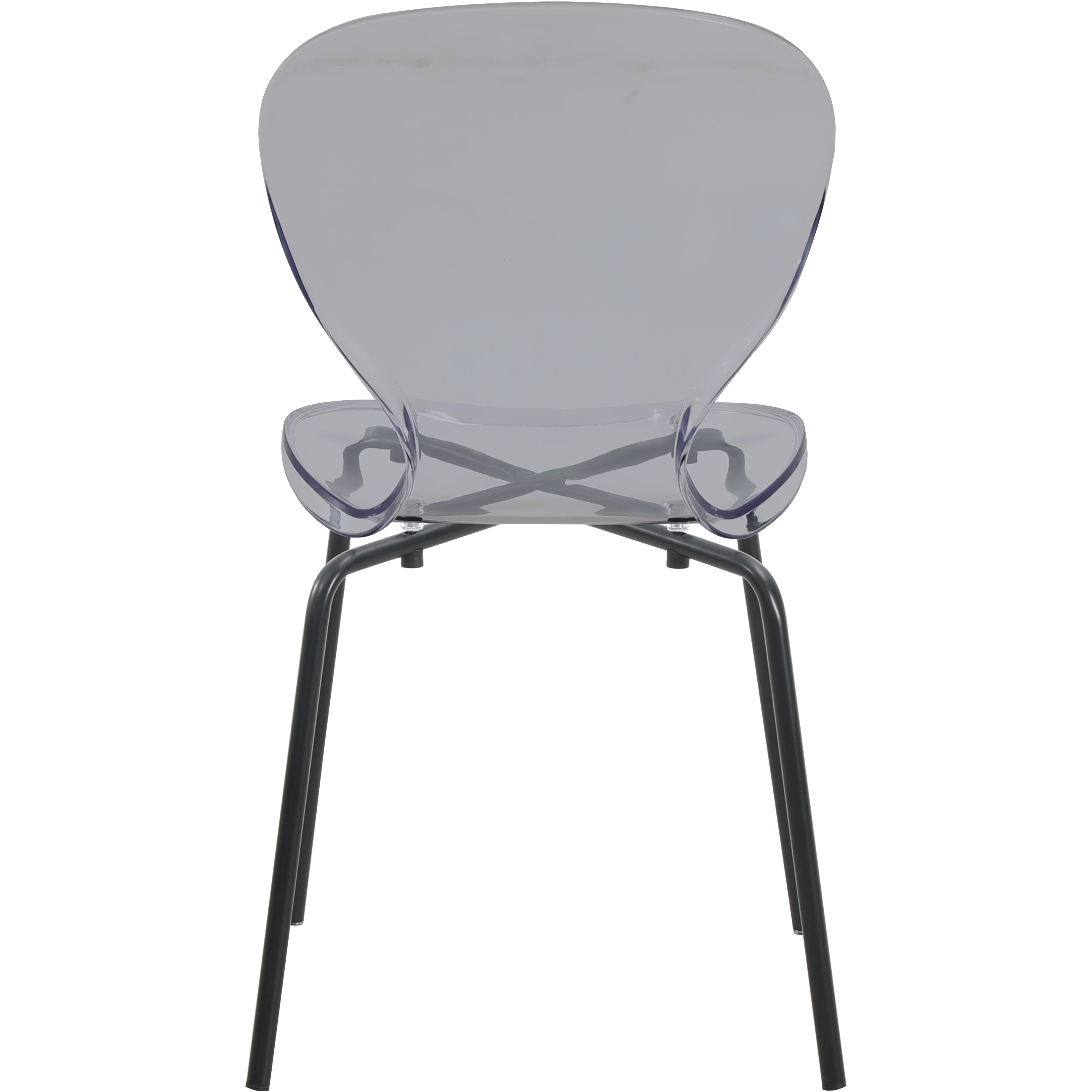 Oyster Modern Stackable Dining Side Chair with Chrome/White/Black Stainless Steel Legs