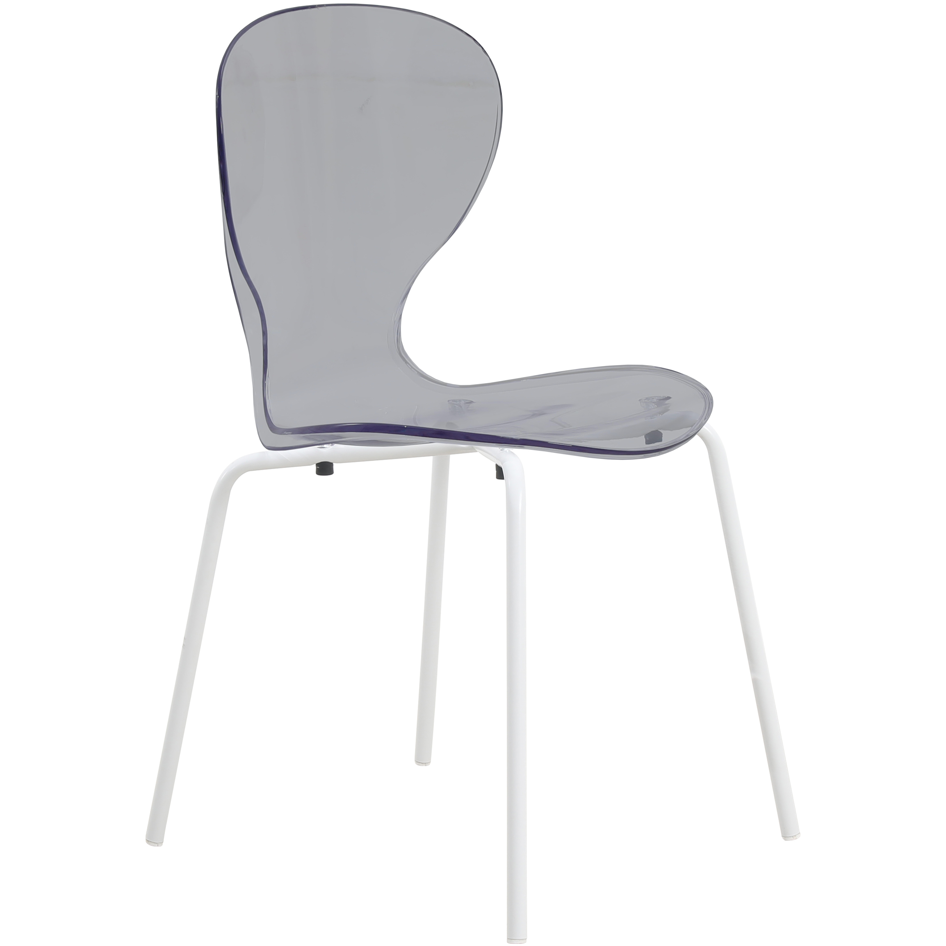 Oyster Modern Stackable Dining Side Chair with Chrome/White/Black Stainless Steel Legs
