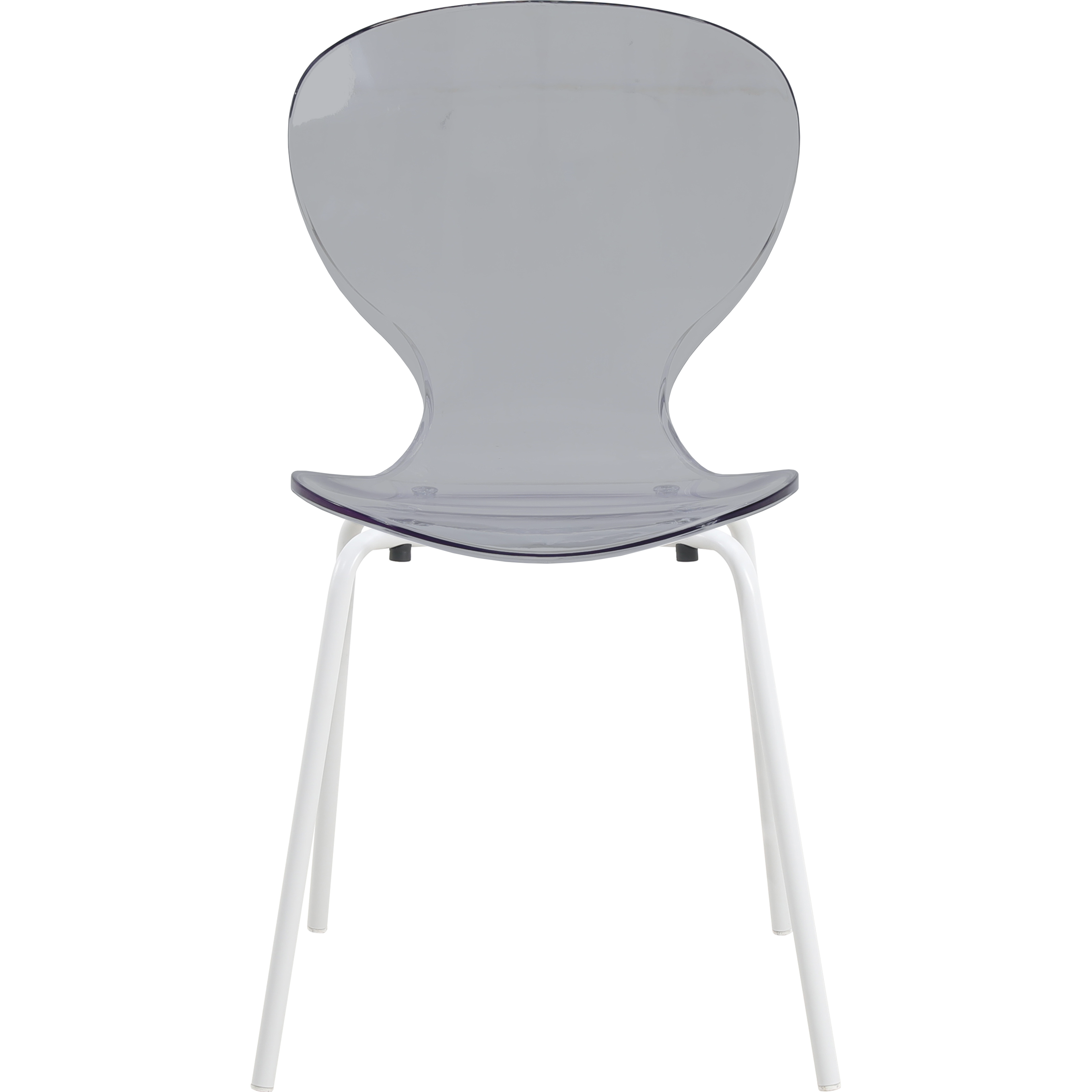 Oyster Modern Stackable Dining Side Chair with Chrome/White/Black Stainless Steel Legs