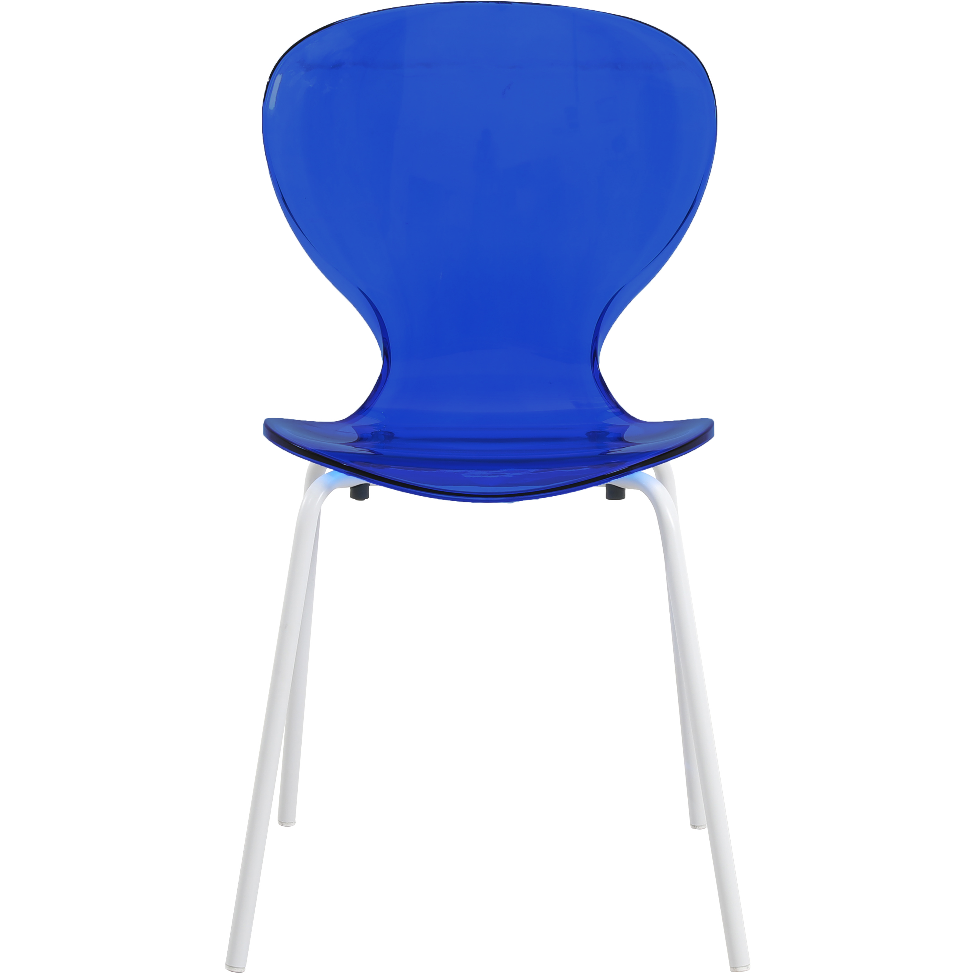 Oyster Modern Stackable Dining Side Chair with Chrome/White/Black Stainless Steel Legs