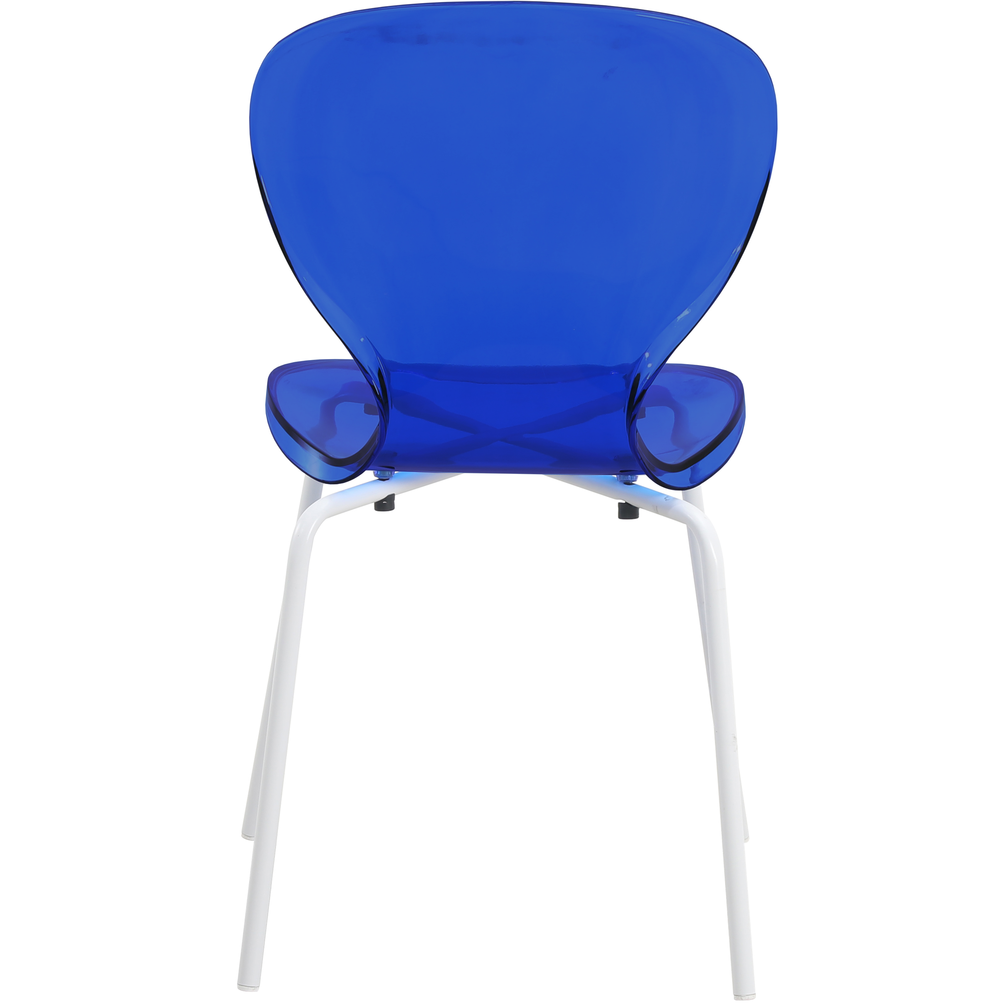 Oyster Modern Stackable Dining Side Chair with Chrome/White/Black Stainless Steel Legs