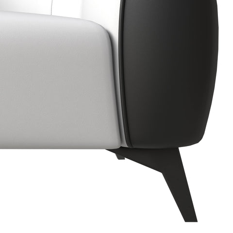 Opula Single-Seater Leather Sofa Accent Armchair with Stainless Steel Legs