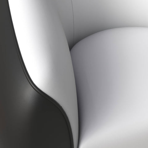 Opula Single-Seater Leather Sofa Accent Armchair with Stainless Steel Legs