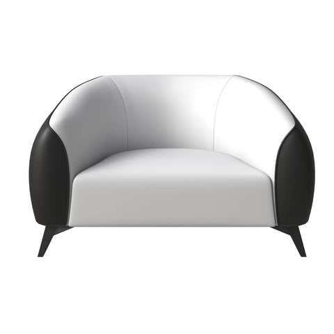 Opula Single-Seater Leather Sofa Accent Armchair with Stainless Steel Legs