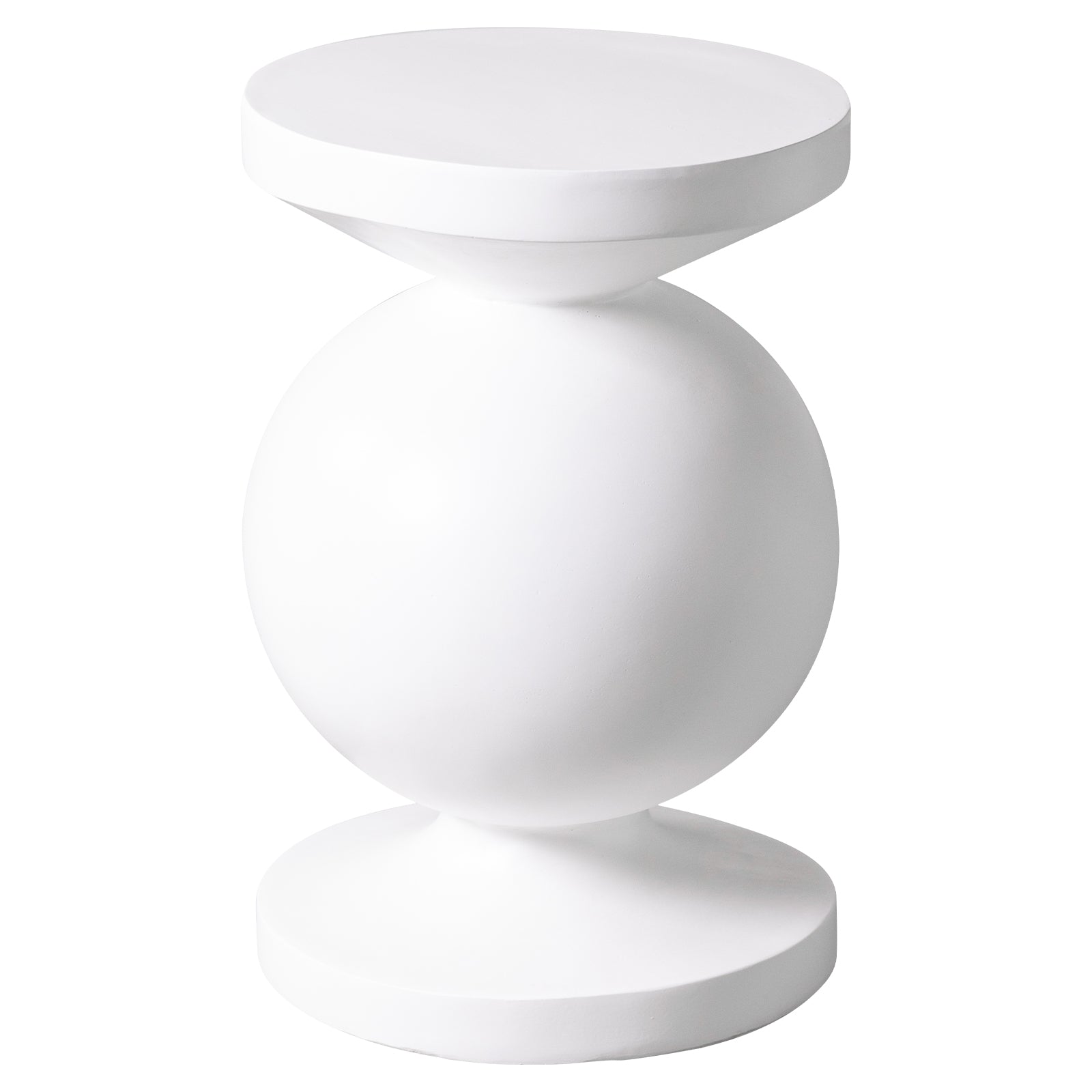 Pillar End/Side Table in Fiberstone Hourglass Design for Indoor and Outdoor