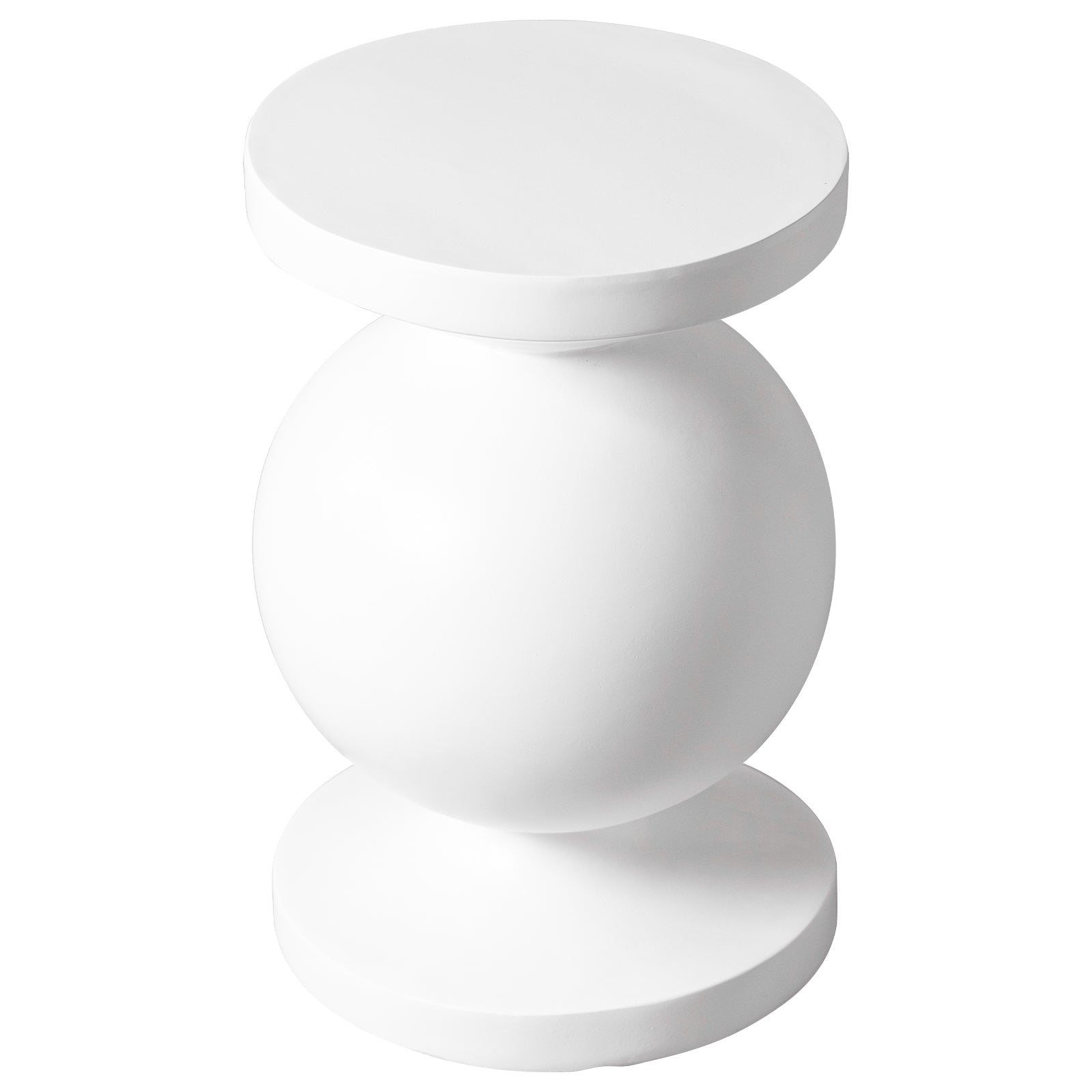 Pillar End/Side Table in Fiberstone Hourglass Design for Indoor and Outdoor