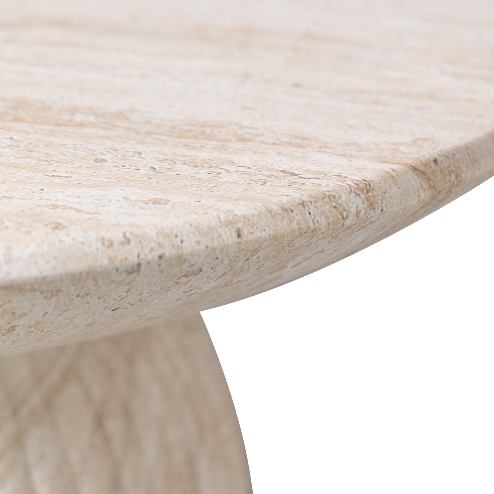 Quarry Round Coffee Table in Fiberstone With Pedestal Base
