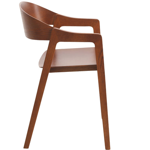 Rivo Dining Chairs in Sturdy Oak Wood with Open Back Design and Armrests Set of 2
